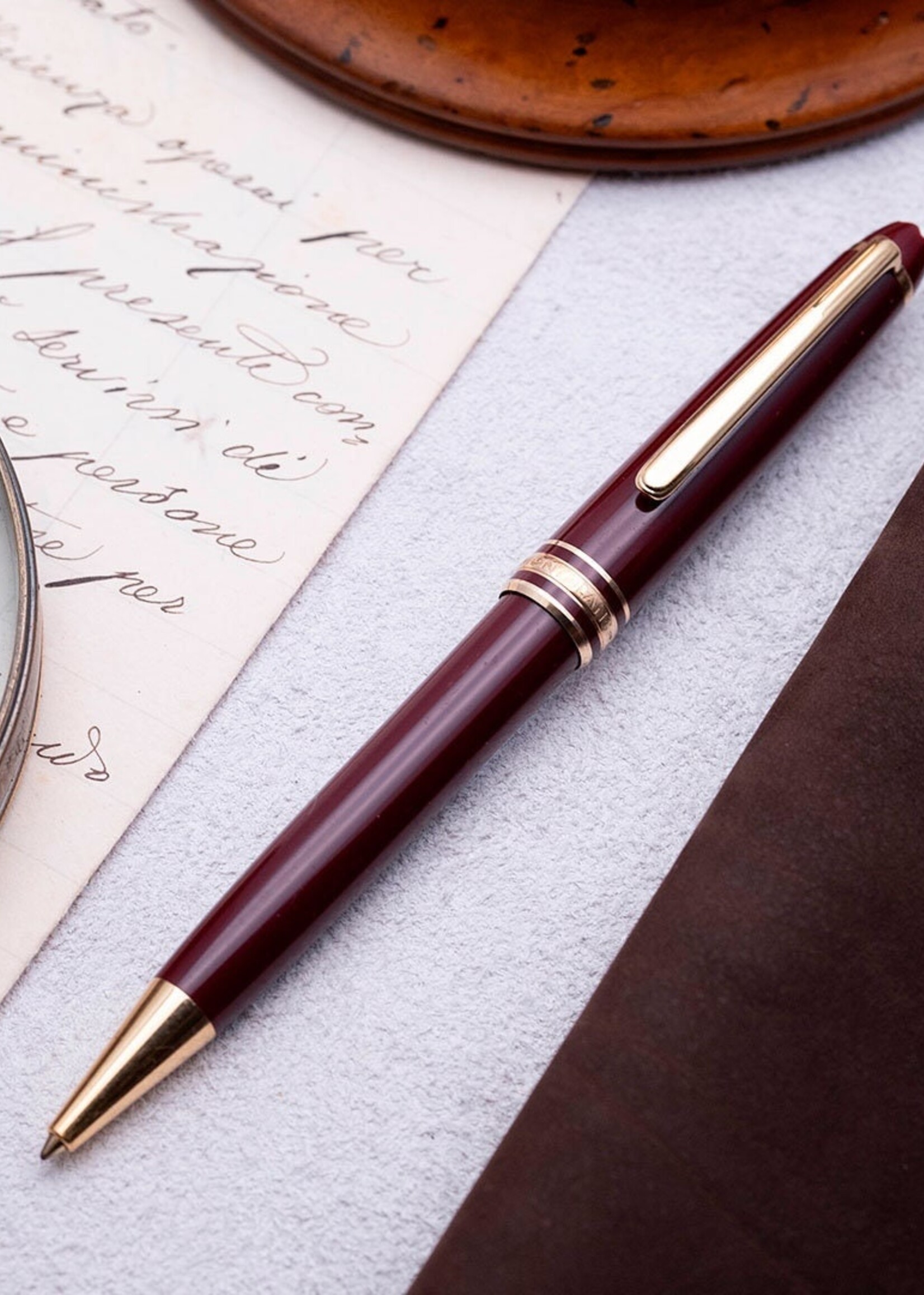 Montblanc Meisterstück 163 Classique Gold-Coated Burgundy Roller