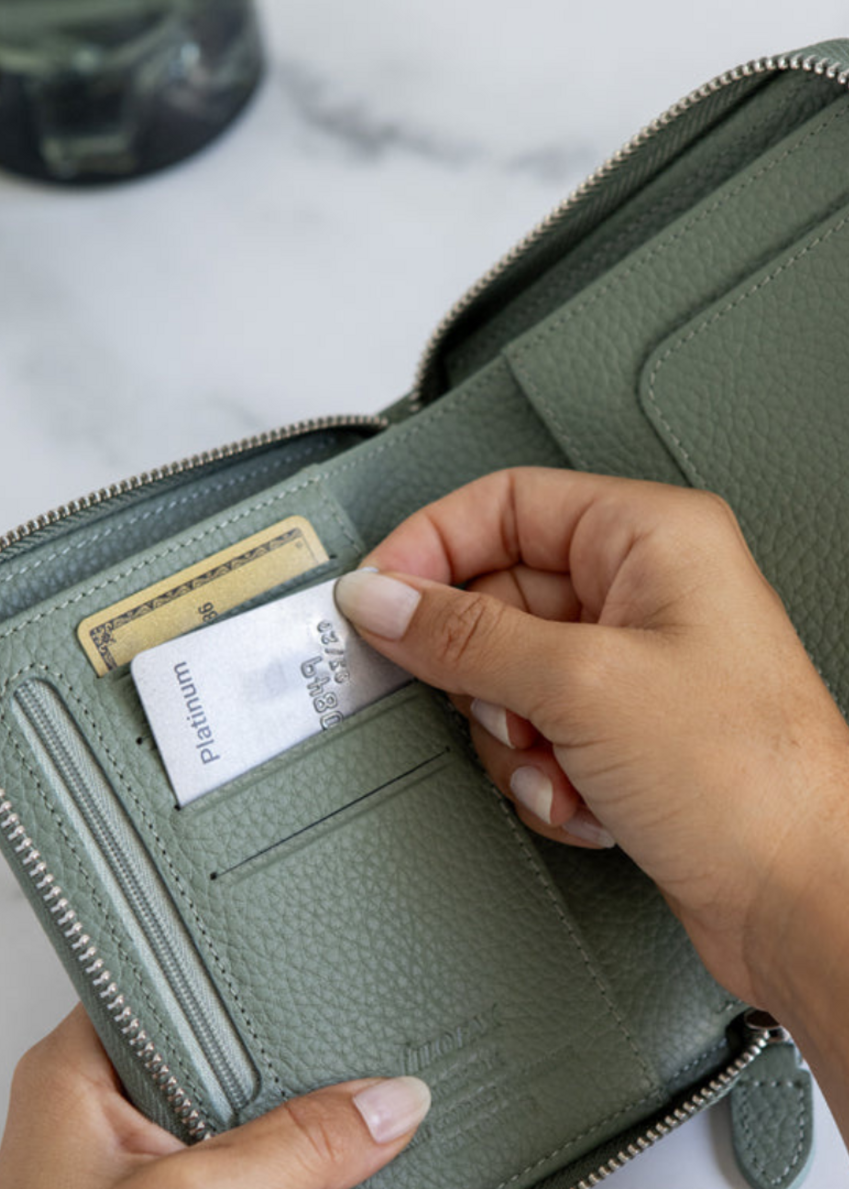 Filofax Organiser Pocket Compact Zip Norfolk Sage
