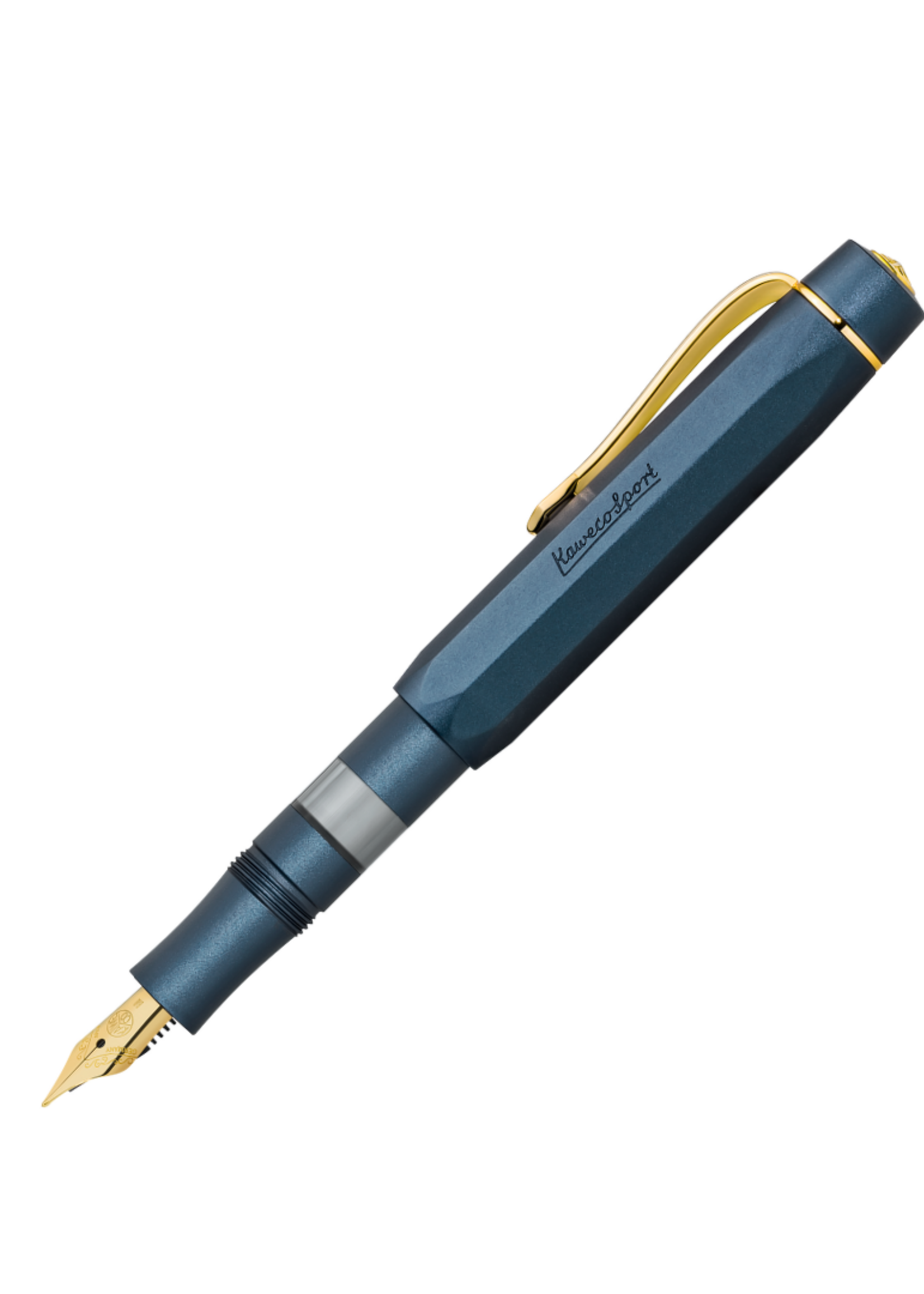 Kaweco Piston Al Sport Matt Navy / Gold F-Fijn