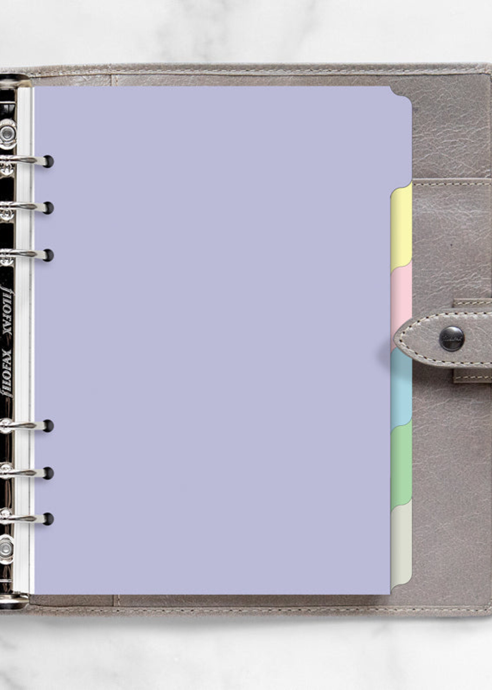 Filofax Organizer Vulling A5 Pastel 6 Blanco Tabs Index