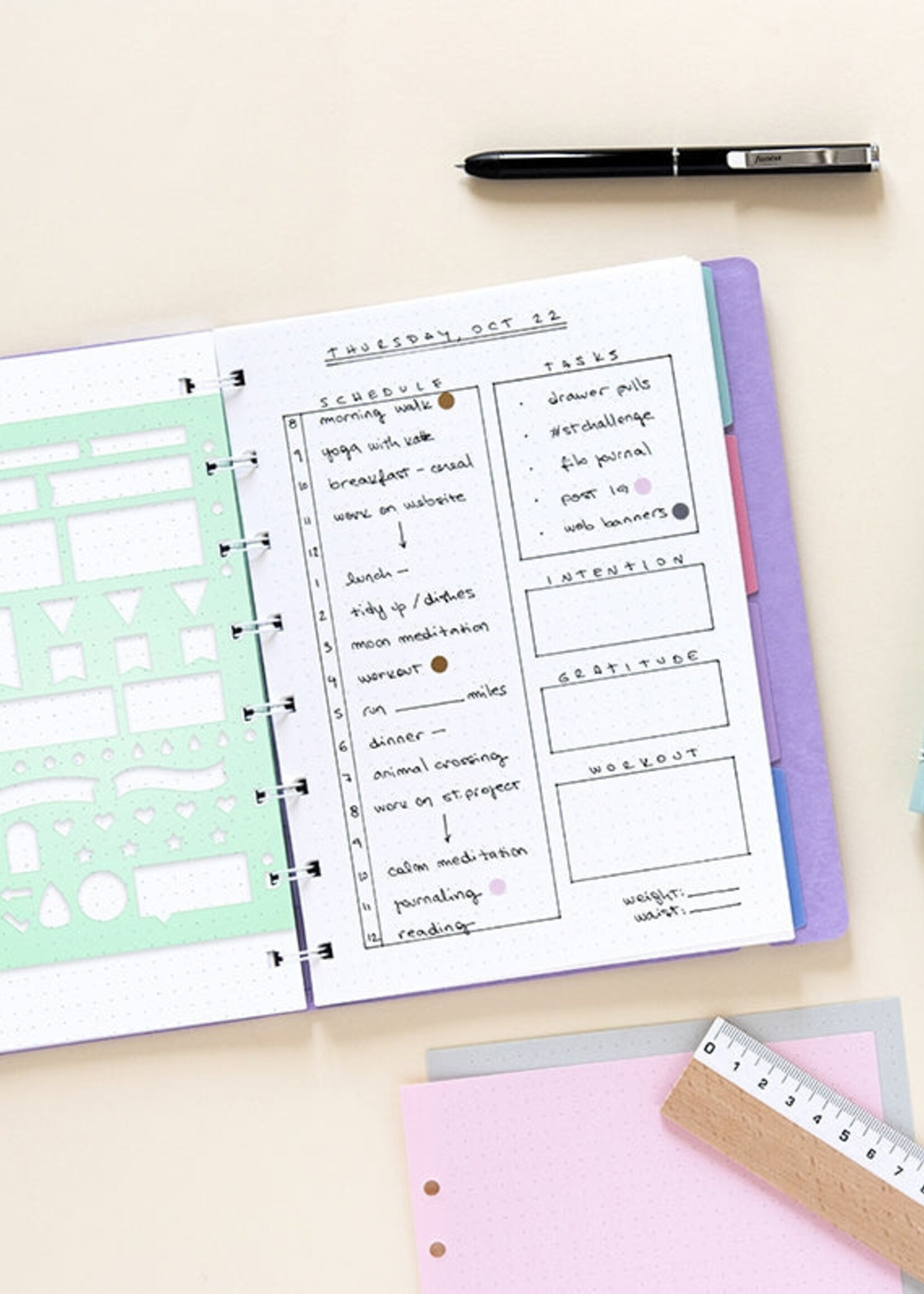 Filofax Organizer Vulling Org/Noteb Planning Stencil