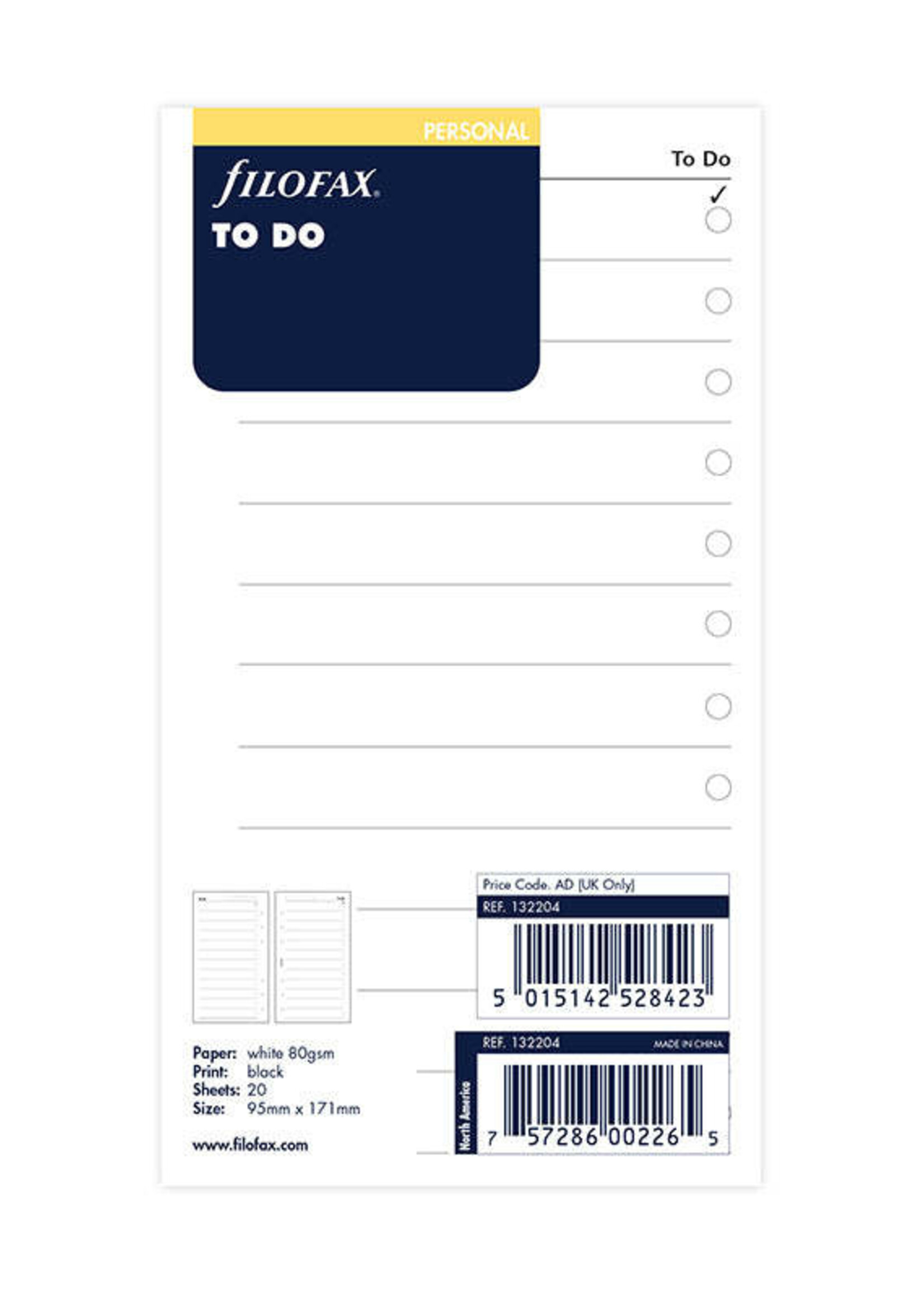 Organiser Vulling Personal Wit To Do