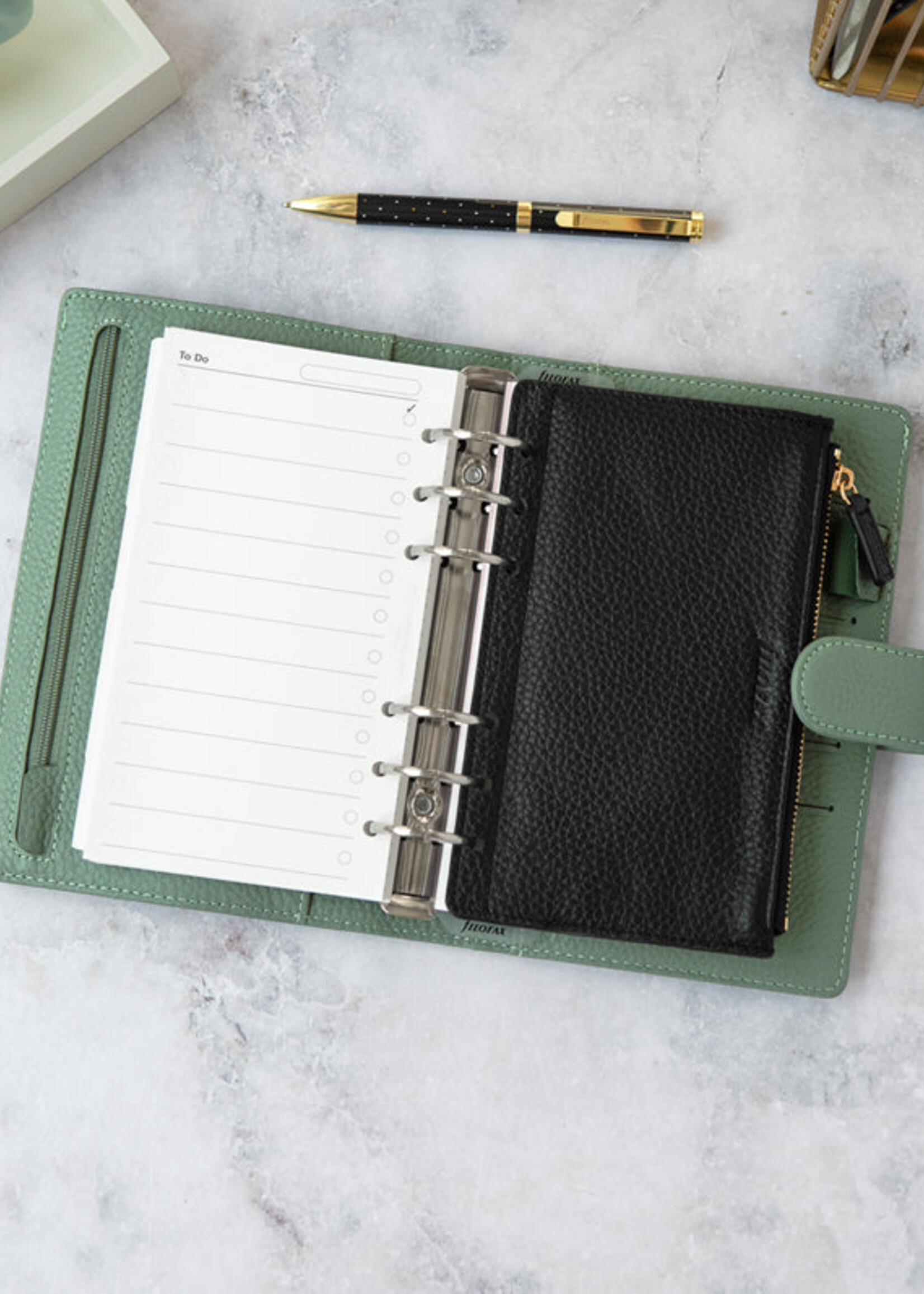 Filofax Organizer Vulling Personal Leather Zipper Black