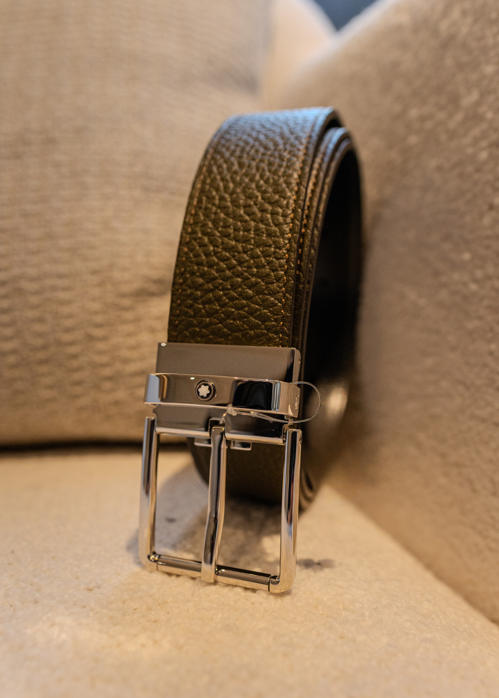 Montblanc Riem 35mm Omkeerbaar Grain Black/Khaki