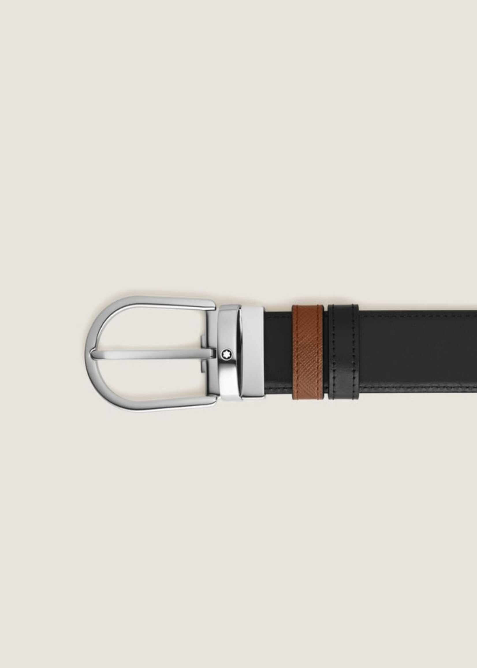 Montblanc Riem 35mm Omkeerbaar Horseshoe buckle Sartorial Fauve/Black