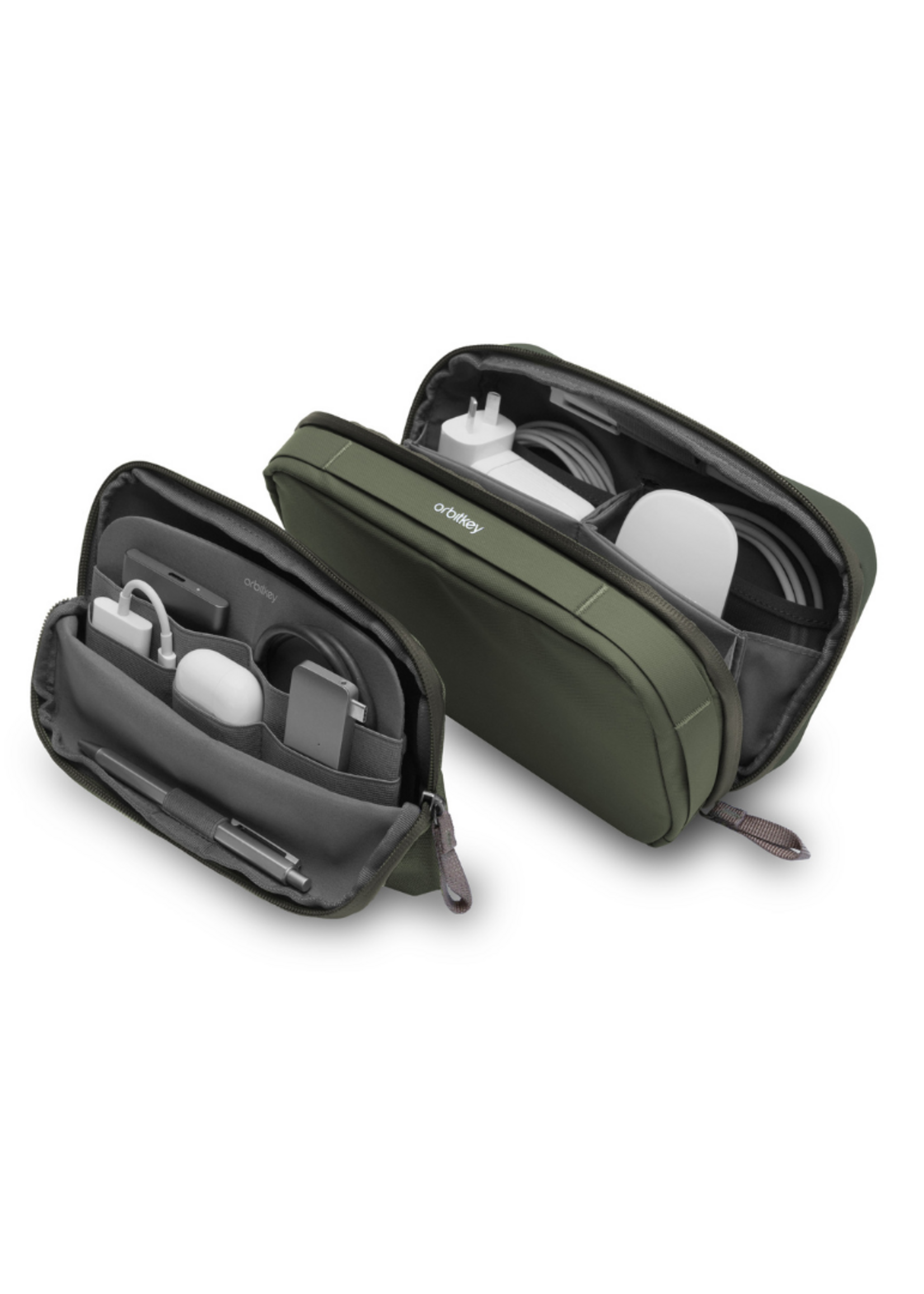 Orbitkey Hybrid Work Essentials 2-in-1 Tech Pouch Olive