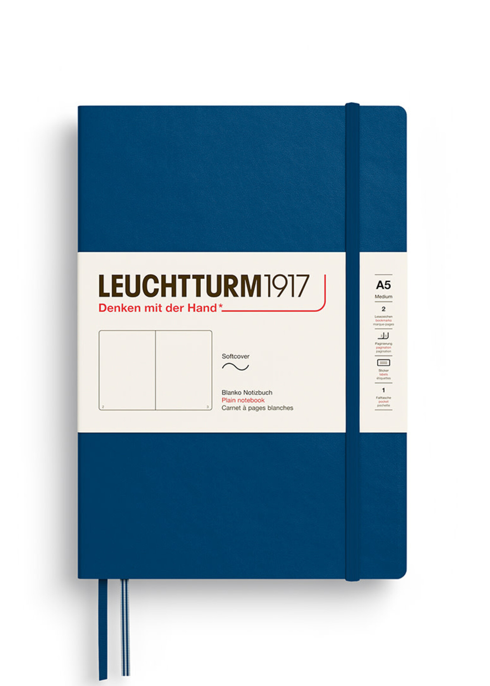 Leuchtturm1917 Notitieboek Medium A5 Soft Cover Indigo Blanco