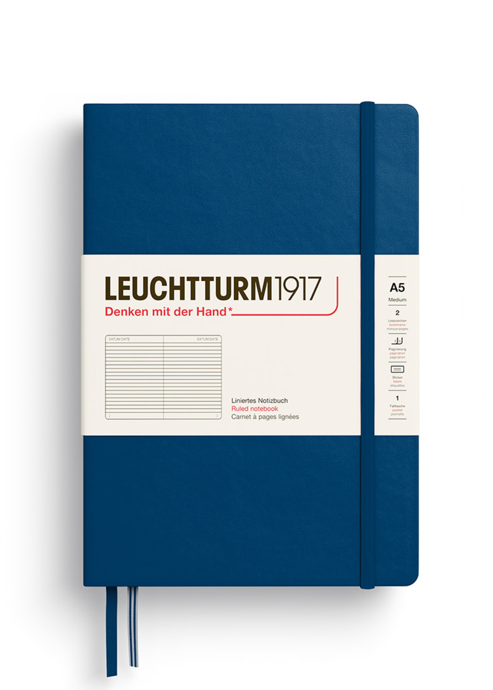 Leuchtturm1917 Notitieboek Medium A5 Hard Cover Indigo Gelijnd