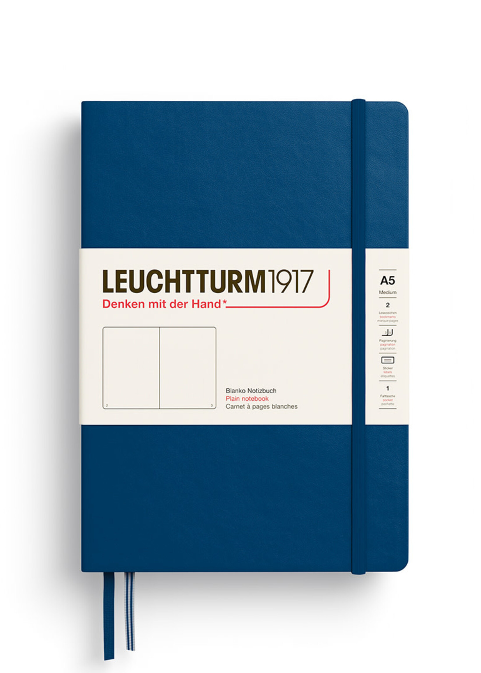 Leuchtturm1917 Notitieboek Medium A5 Hard Cover Indigo Blanco