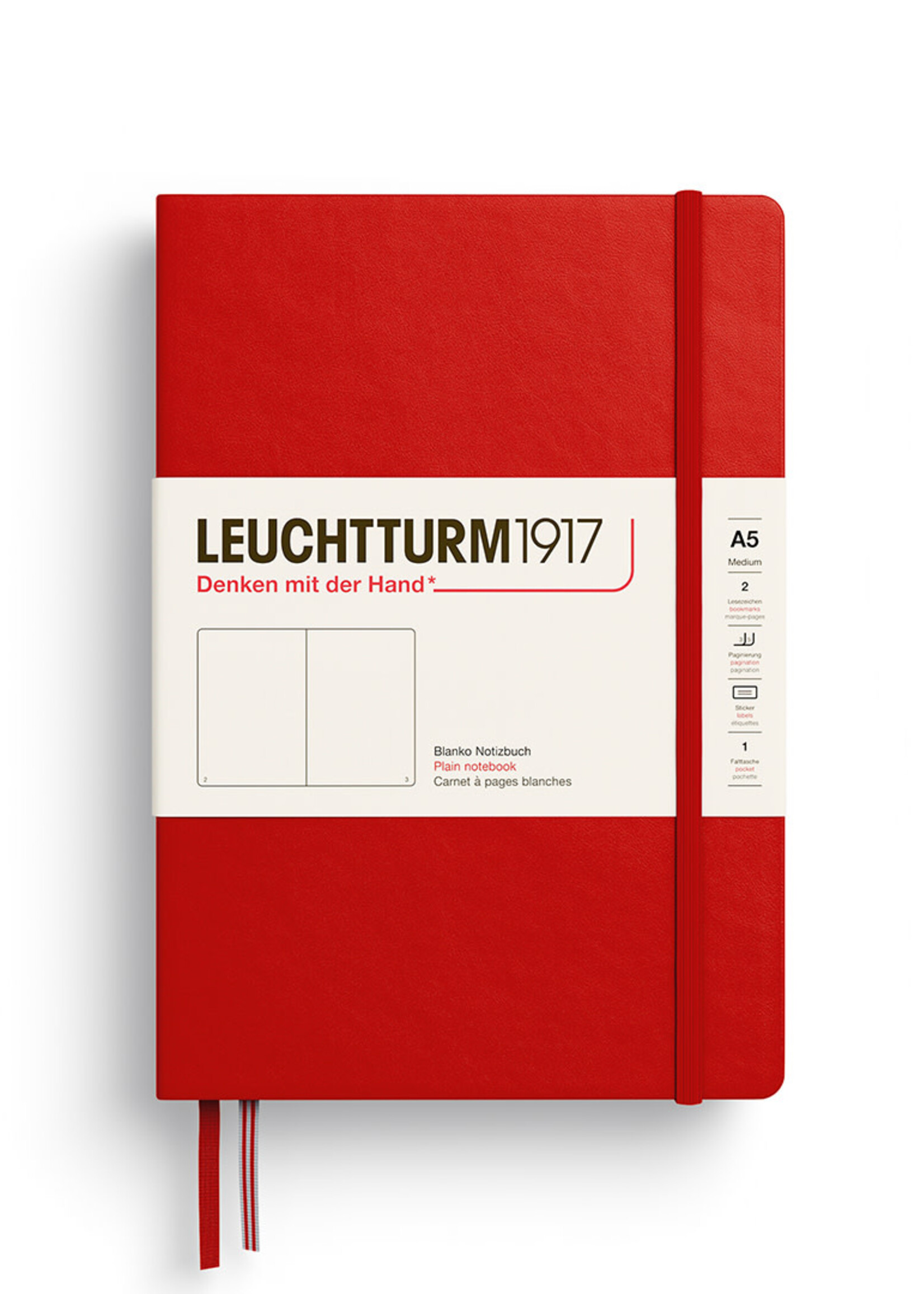 Leuchtturm1917 Notitieboek Medium A5 Hard Cover Cherry Blanco