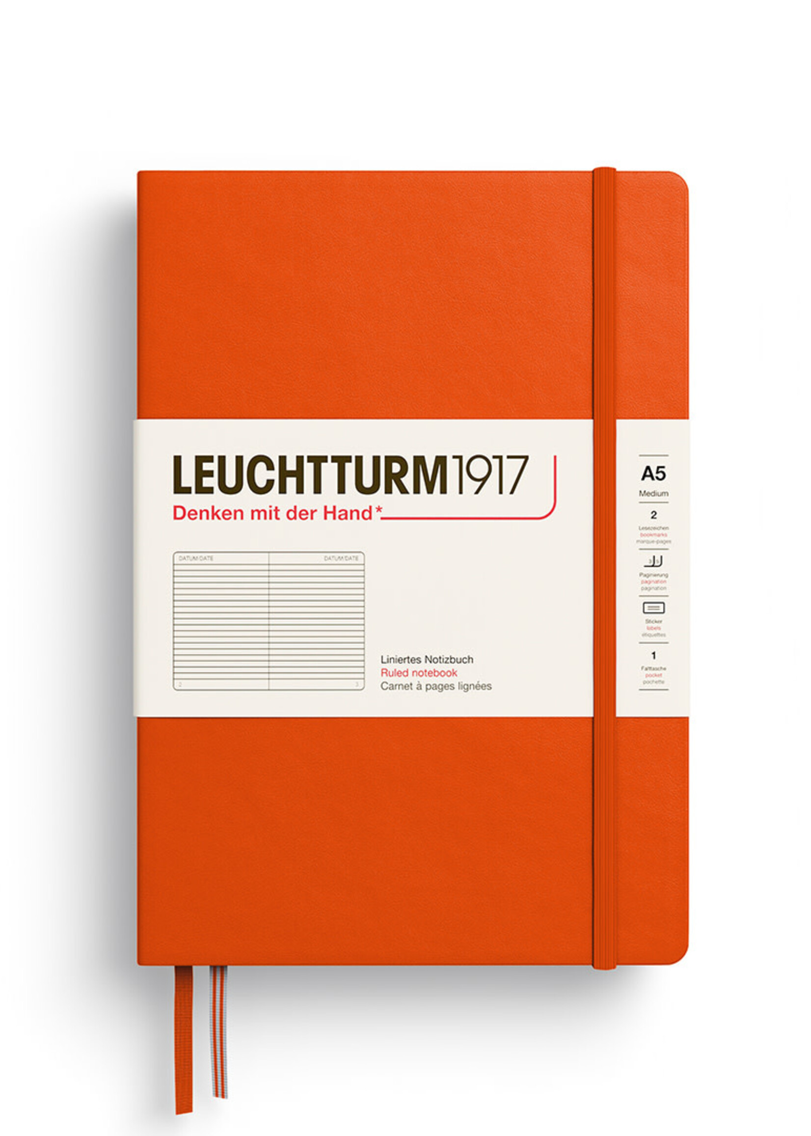 Leuchtturm1917 Notitieboek Medium A5 Hard Cover Pumpkin Gelijnd