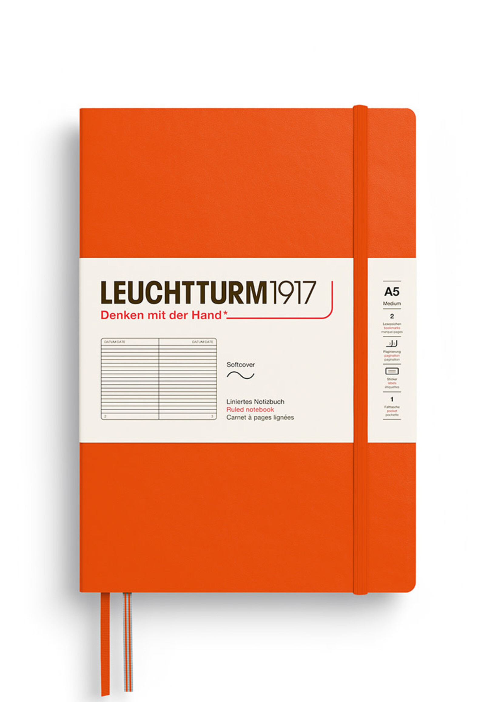 Leuchtturm1917 Notitieboek Medium A5 Soft Cover Pumpkin Gelijnd