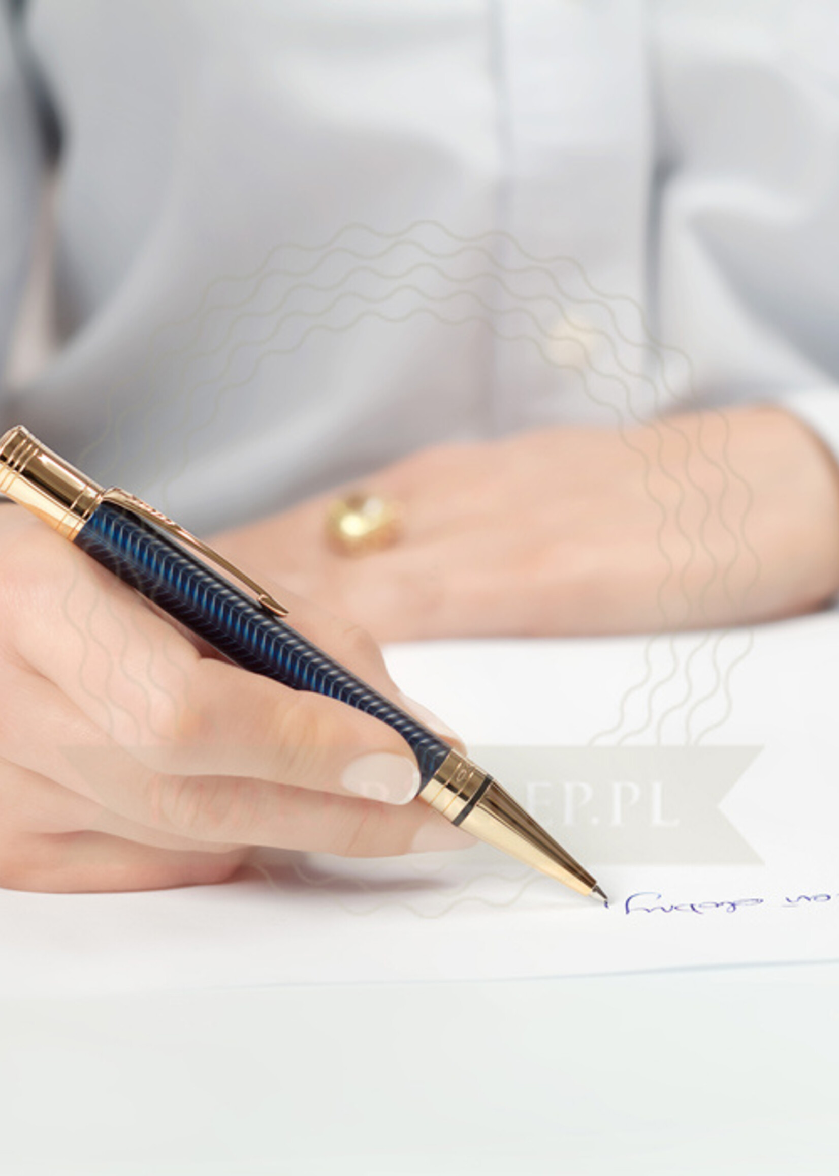 Parker Duofold Prestige Chevron Blue Balpen