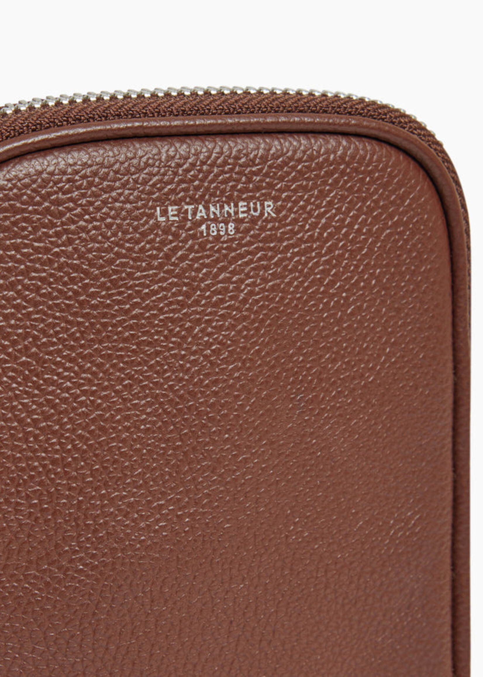 Le Tanneur Crossbody Phone Bag Emile Grain Ebony Brown