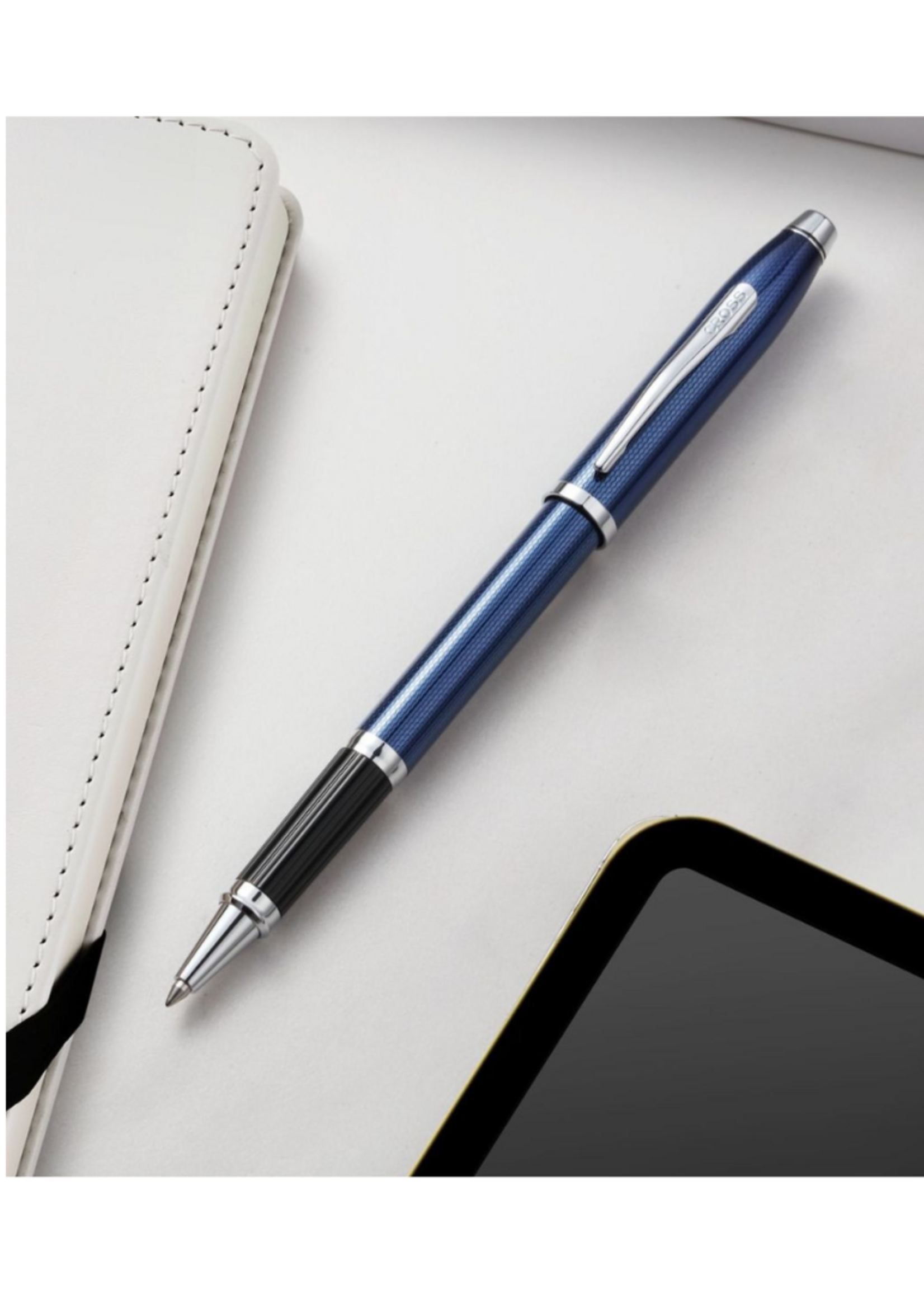 Cross Century II Translucent Cobalt Blue Engraved Diamond Pattern Balpen