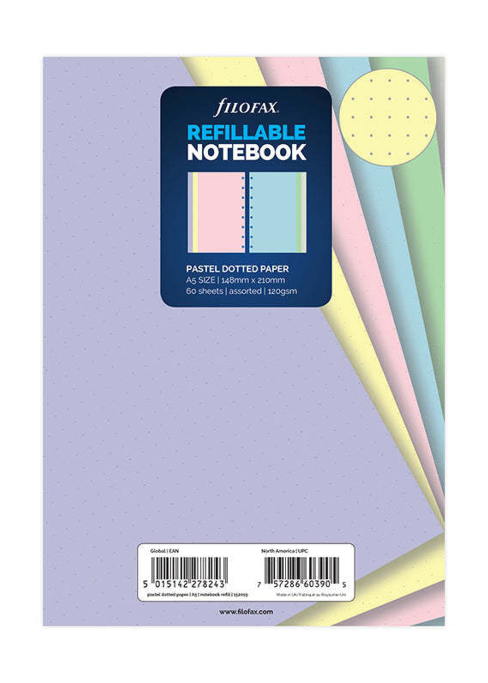 Filofax Notitieboek Vulling A5 Pastel 60vellen Dotted