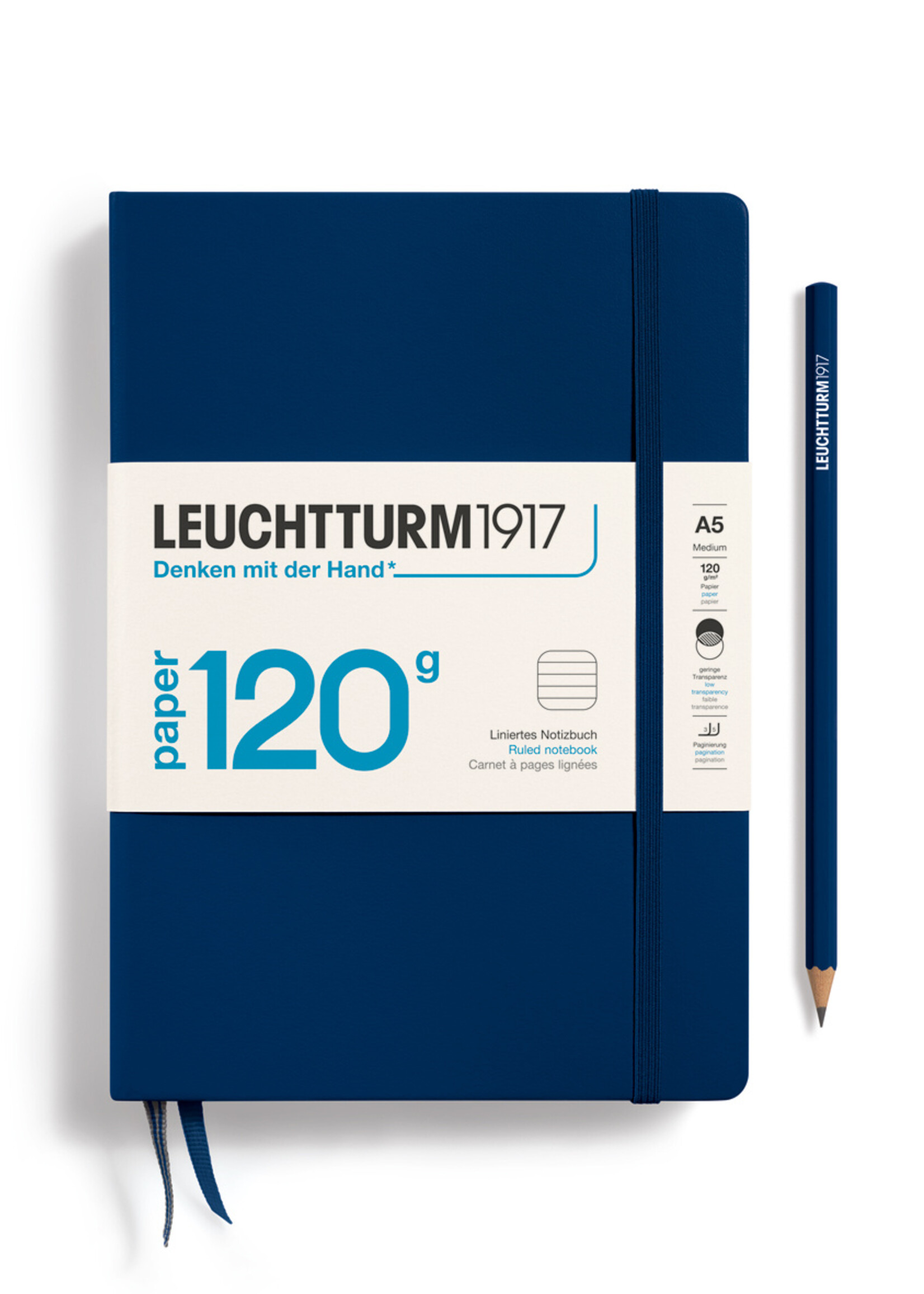 Leuchtturm1917 Notitieboek Medium 120 g/m² Navy Gelijnd
