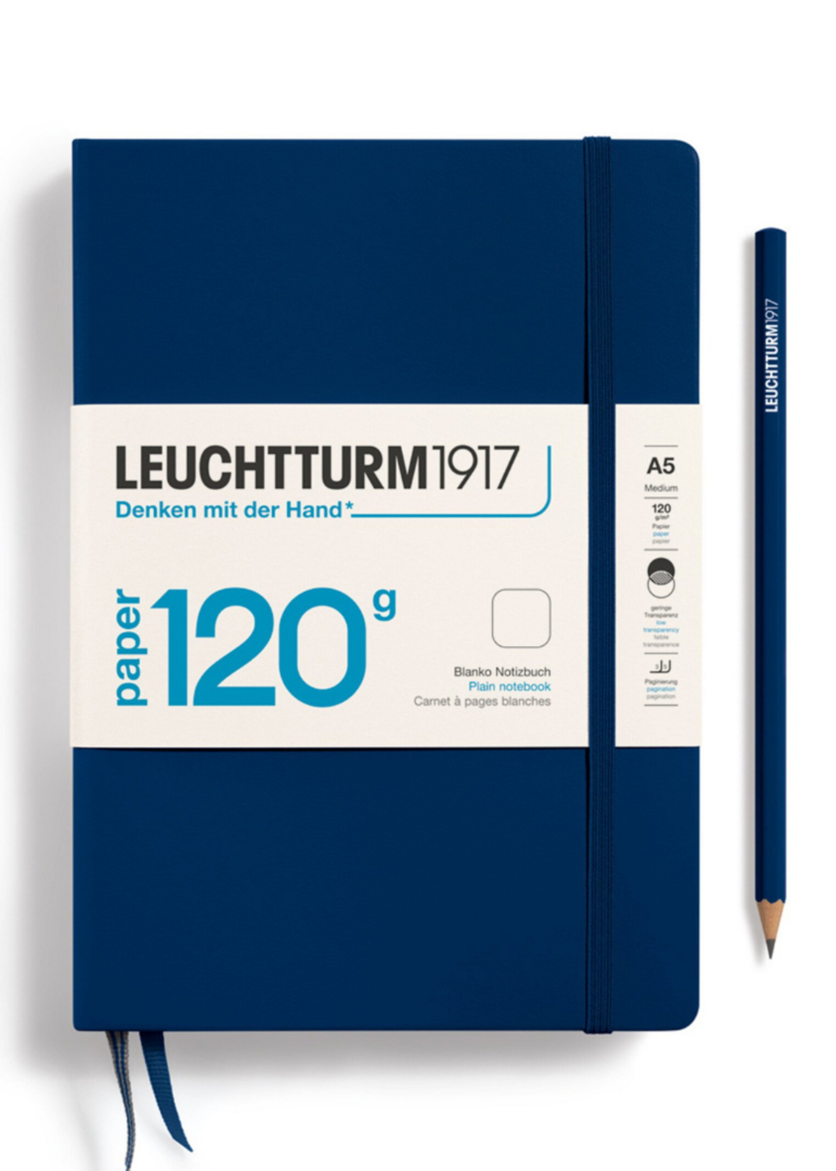 Leuchtturm1917 Notitieboek Medium 120 g/m² Navy Blanco