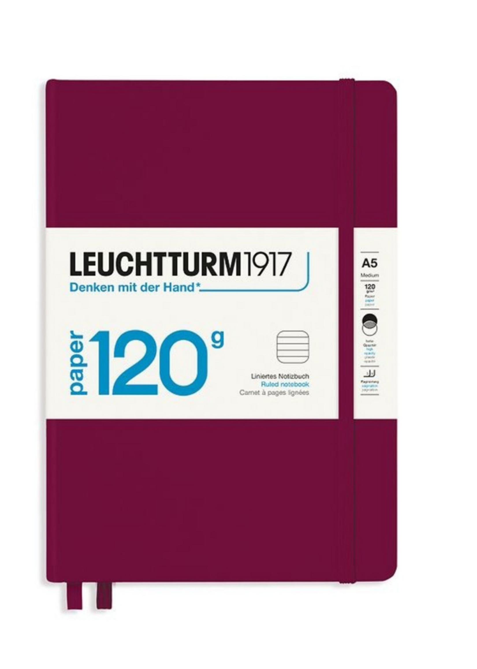 Leuchtturm1917 Notitieboek 120gr. Gelijnd A5 Port Red