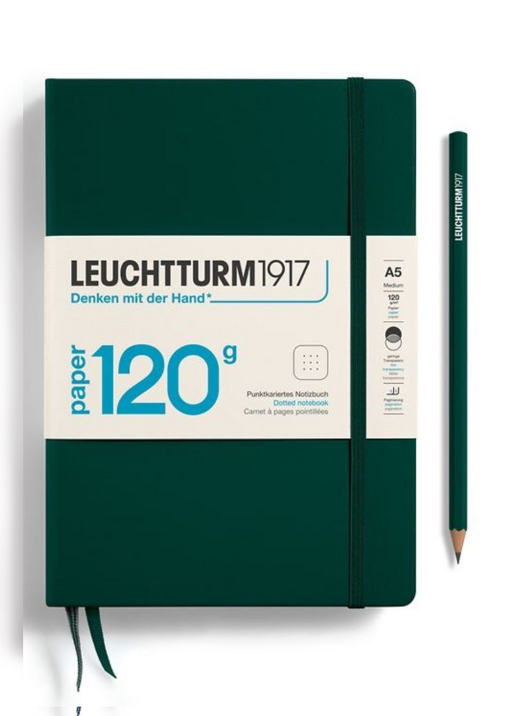 Leuchtturm1917 Notitieboek 120gr. Dotted A5 Forest Green
