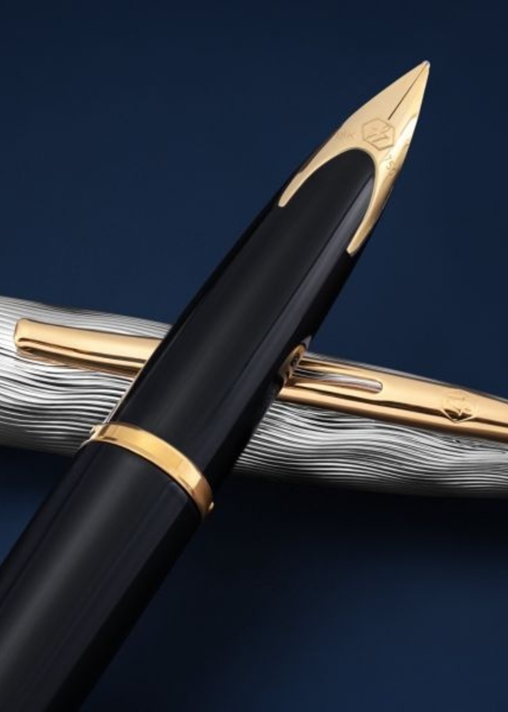 Waterman Carène Deluxe 'Reflections of Paris' Black Vulpen Fijn