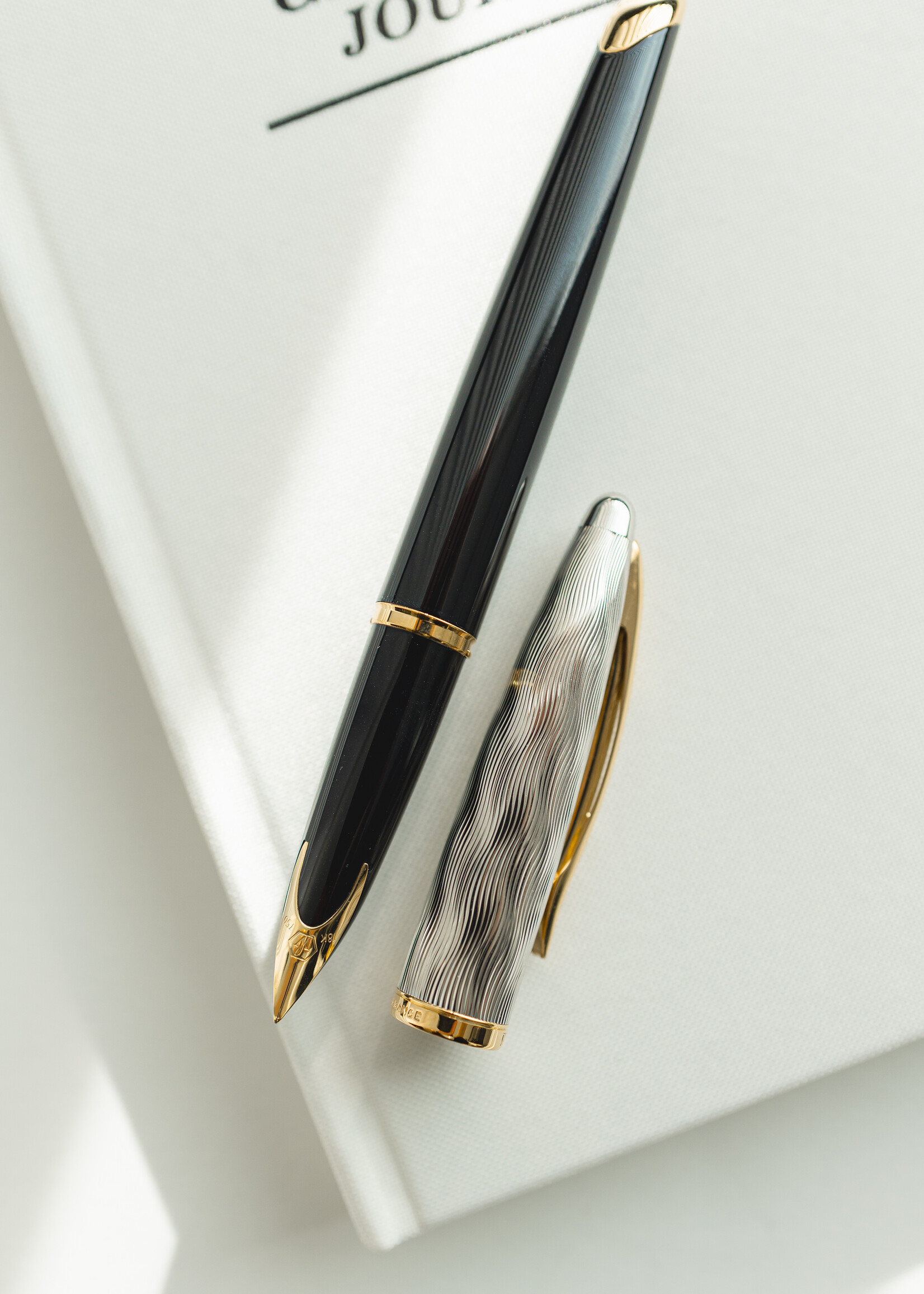 Waterman Carène Deluxe 'Reflections of Paris' Black Vulpen Fijn