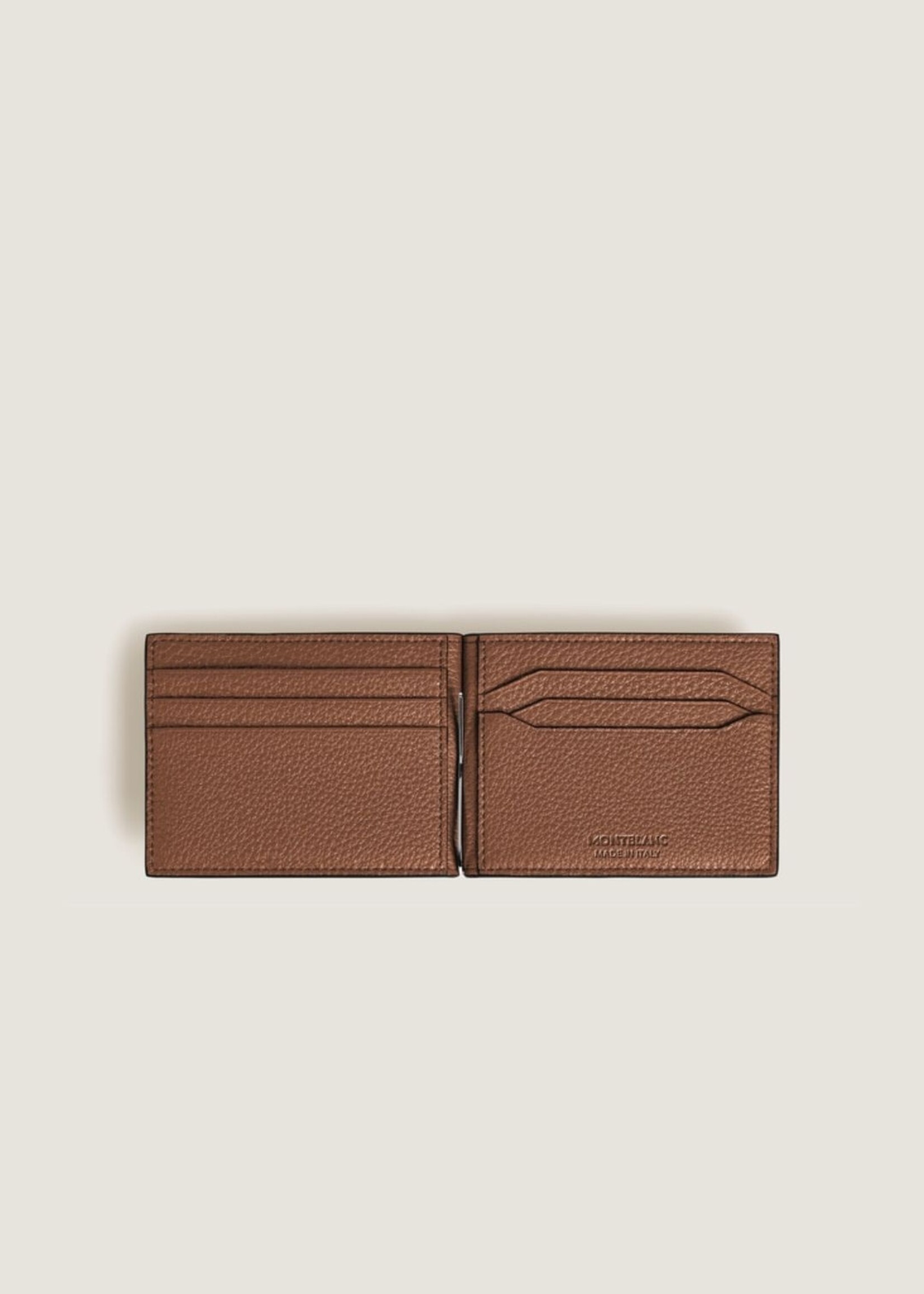 Montblanc Wallet 6cc + Moneyclip Soft Grain Fauve