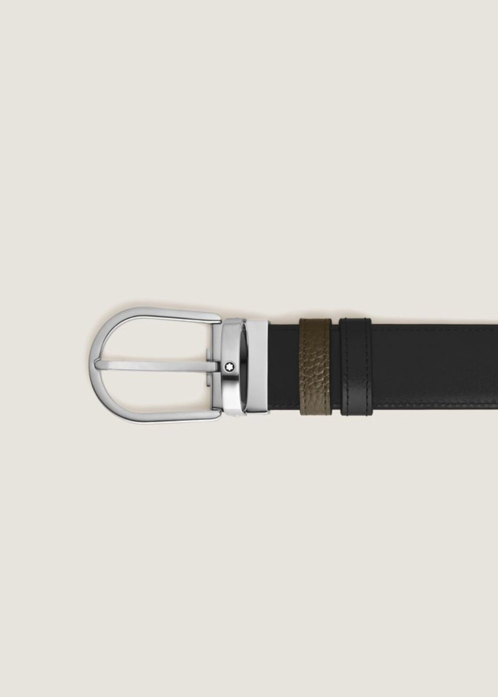 Montblanc Riem 30mm Omkeerbaar Grain Khaki / Meisterstück Black