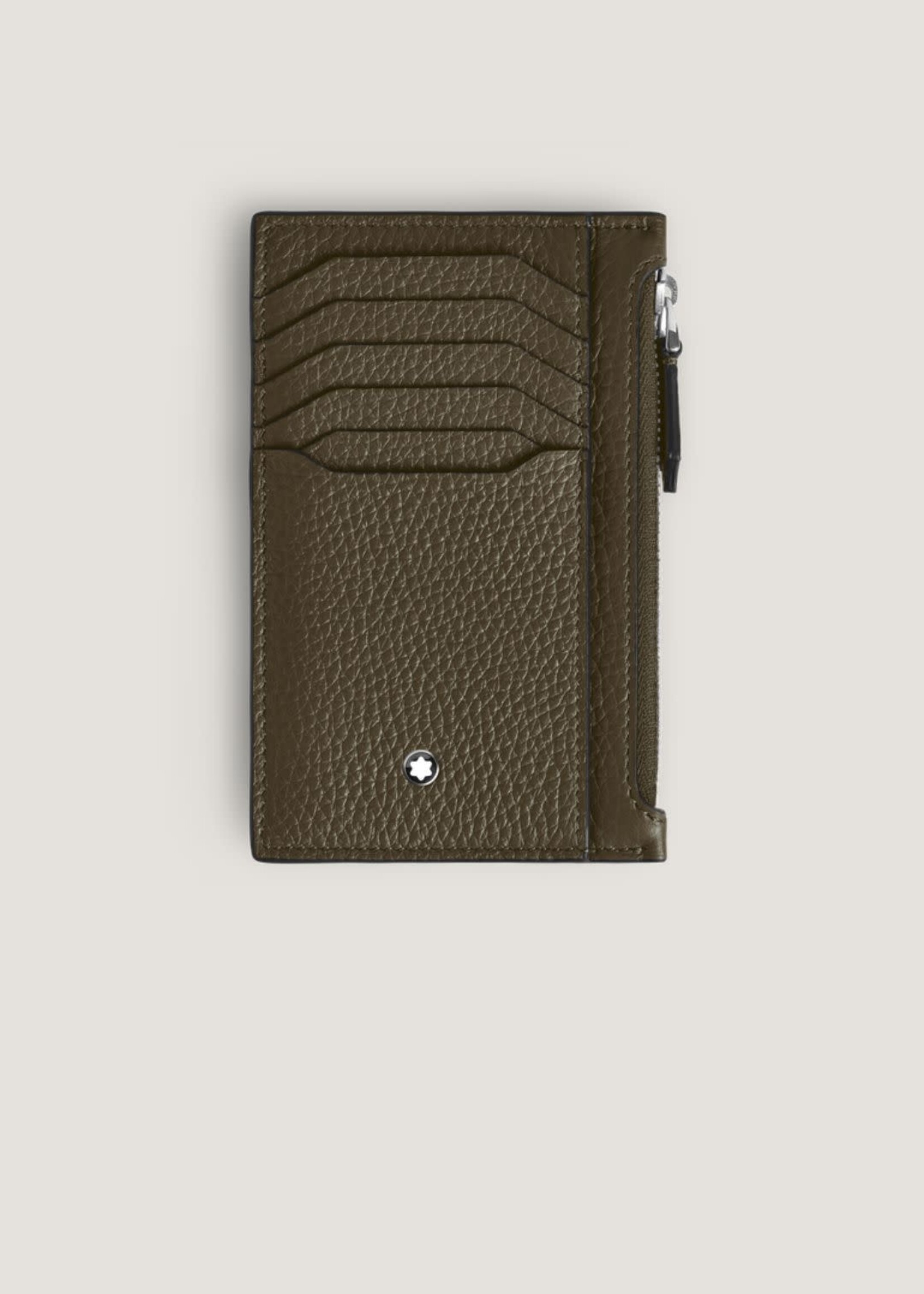 Montblanc Card Holder 8cc Zip Soft Grain Khaki