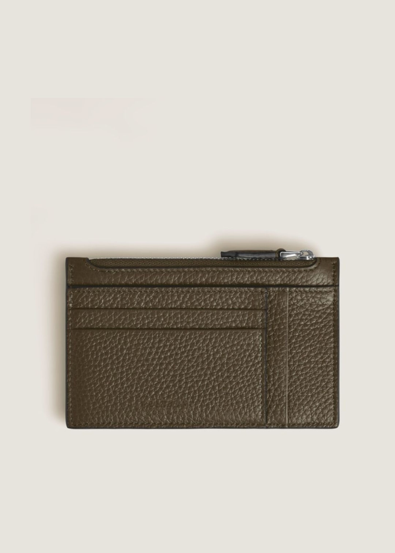 Montblanc Card Holder 8cc Zip Soft Grain Khaki