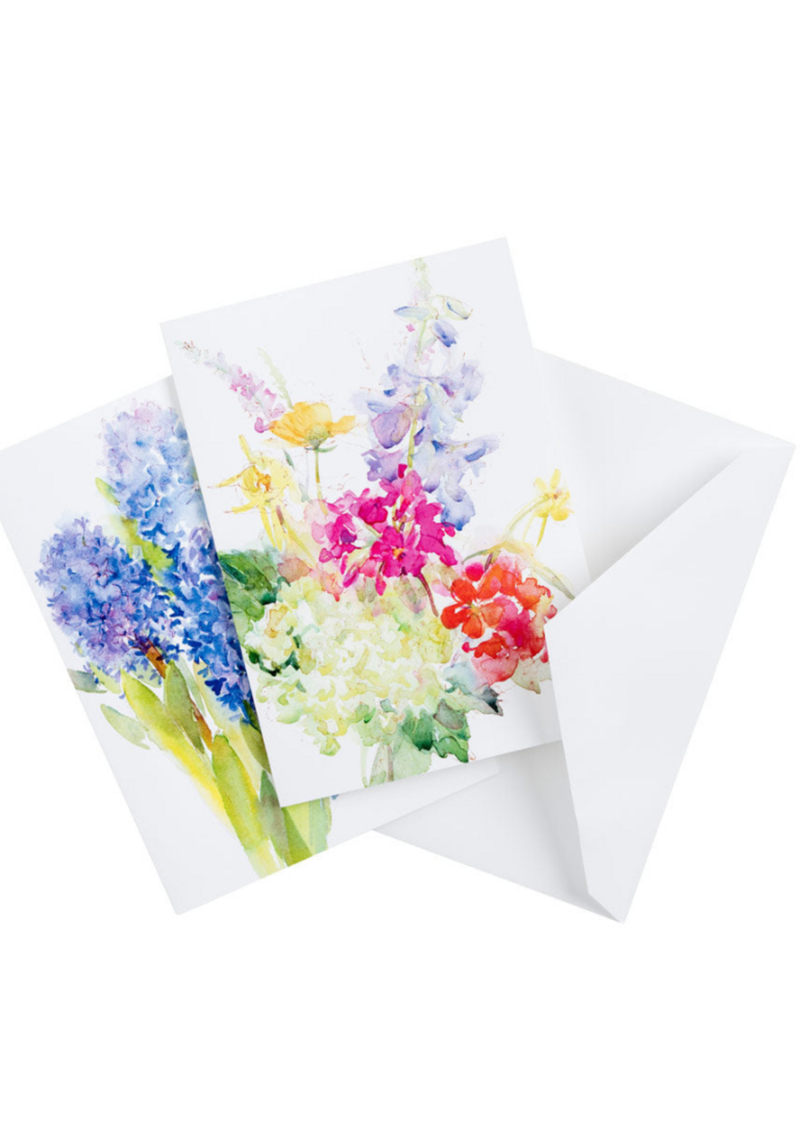 Caspari Wenskaarten verp./8 Art All Season - Handpainted Spring Flowers