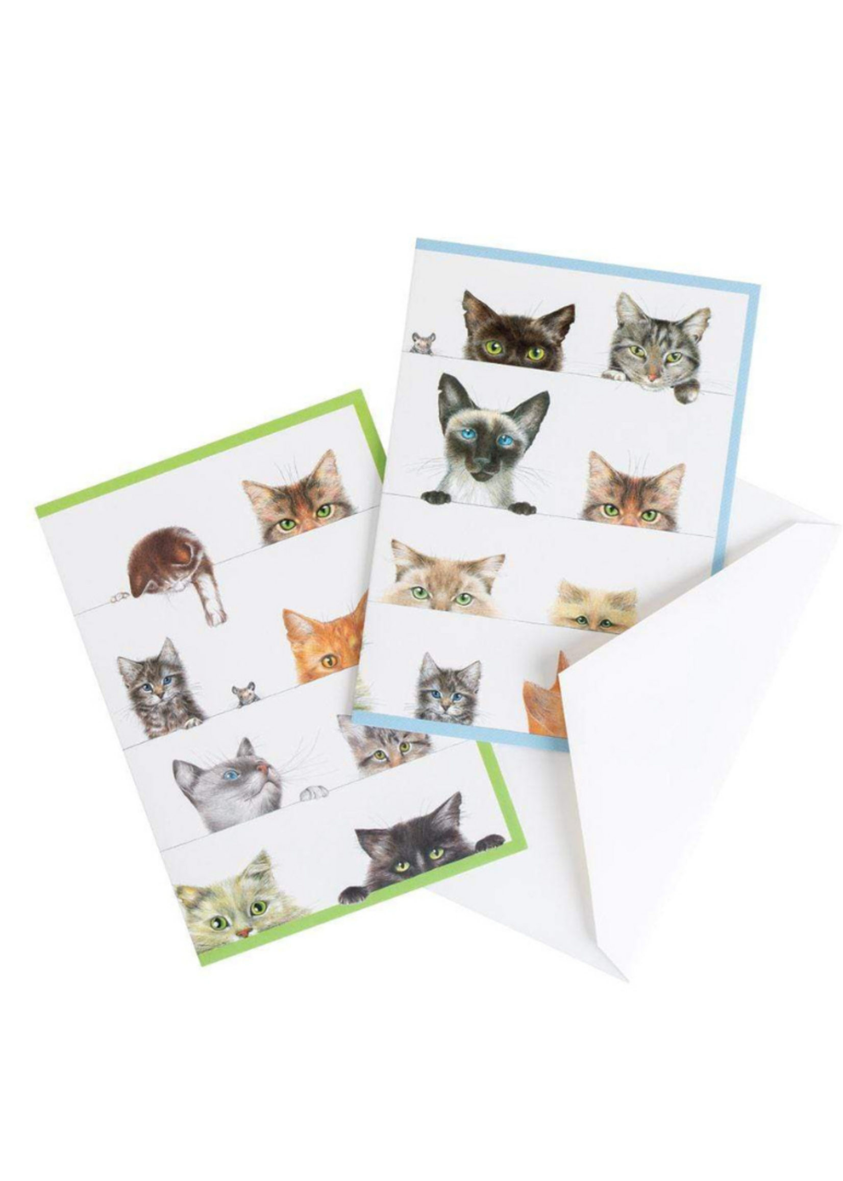 Caspari Wenskaart Art All Season verp./8 Kitties