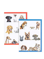 Caspari Wenskaarten verp./8 Art All Season Dogs