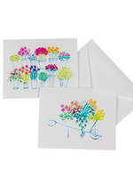 Caspari Wenskaarten verp./10 Art All Season Masaki Ryo Flower Market