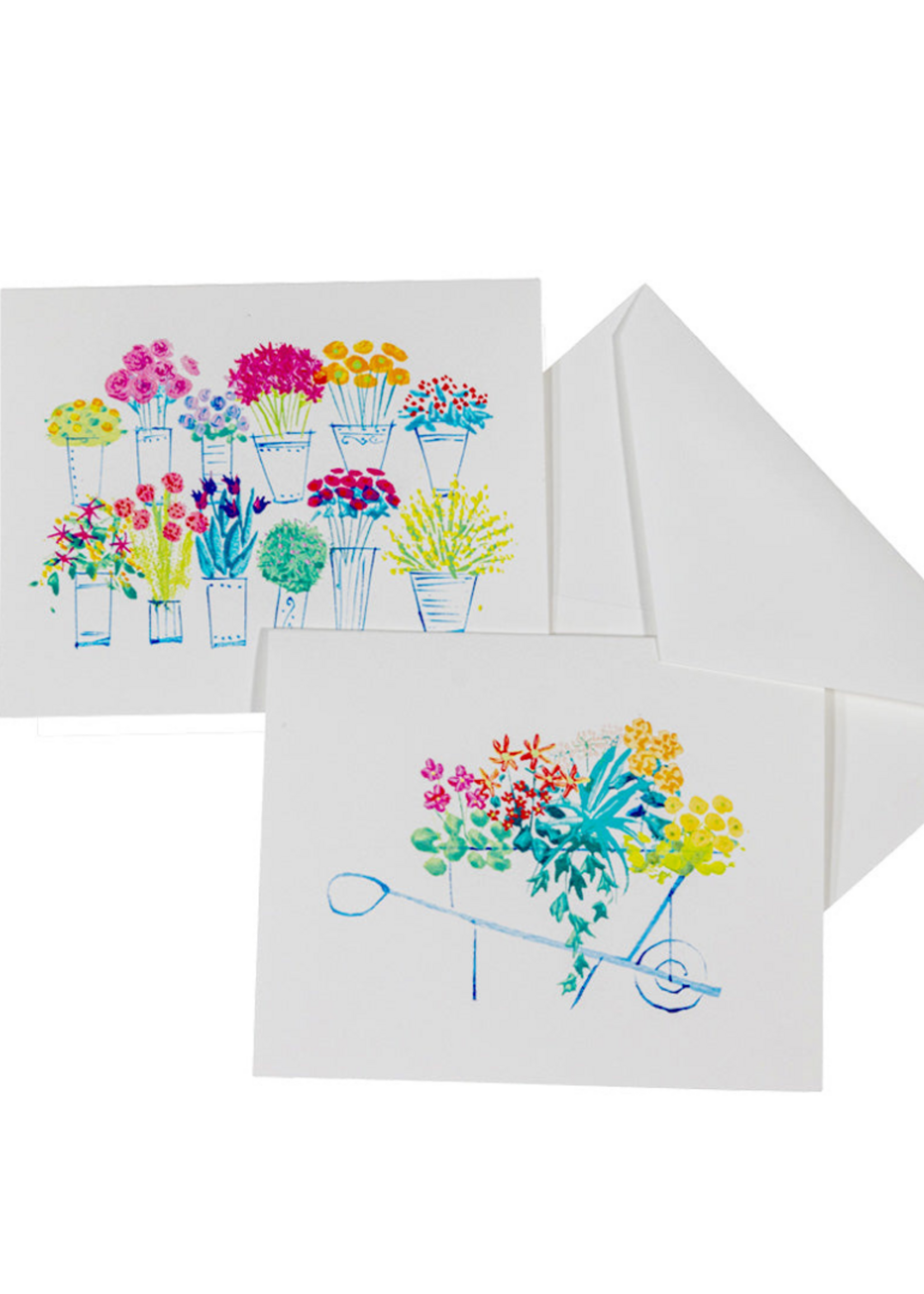 Caspari Wenskaarten verp./10 Art All Season - Masaki Ryo Flower Market