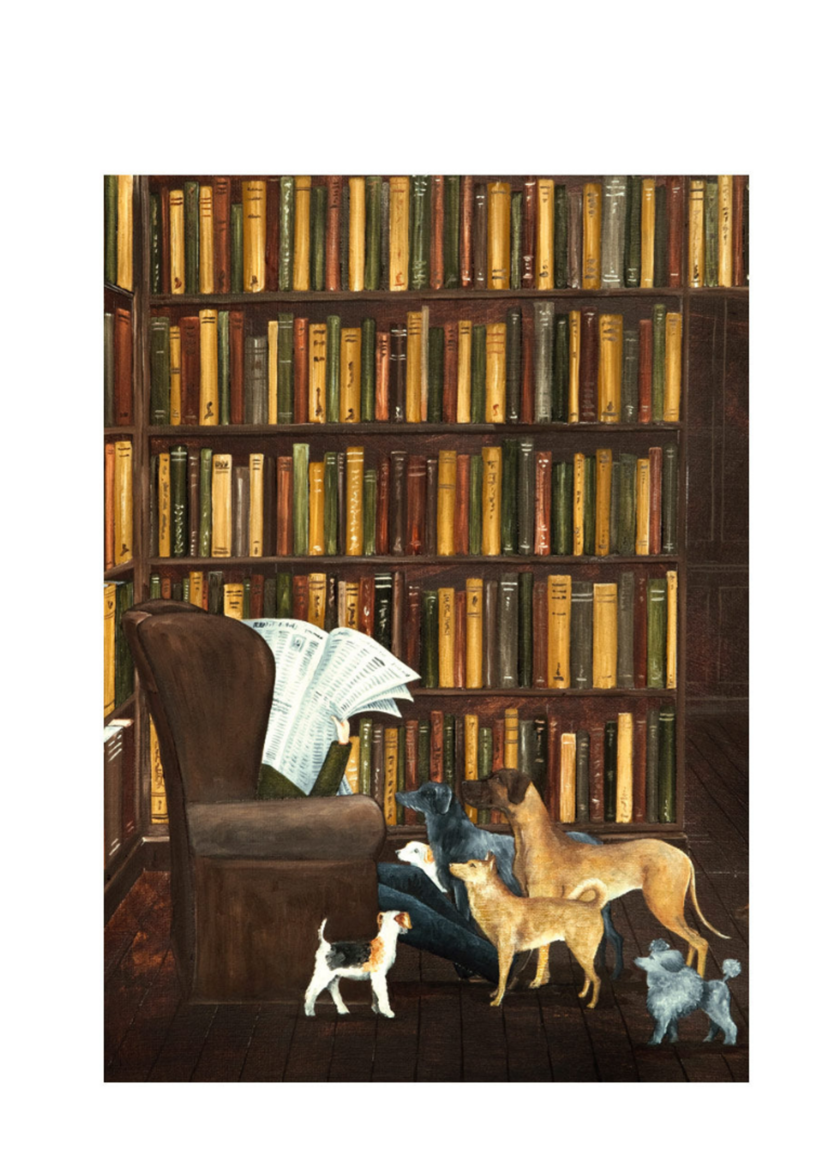 Caspari Wenskaarten verp./8 Art All Season - The Libary