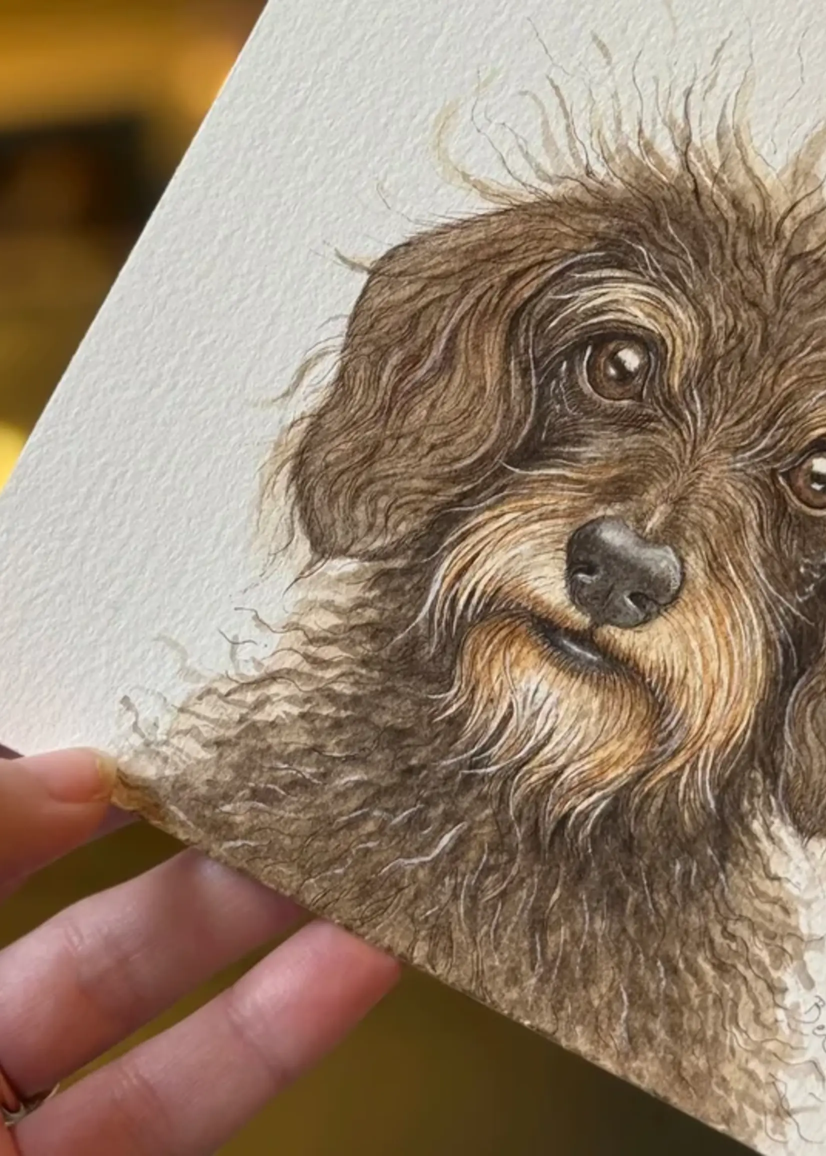 maison tribu Wenskaart Art All Season Loving Scruffy Dachshund