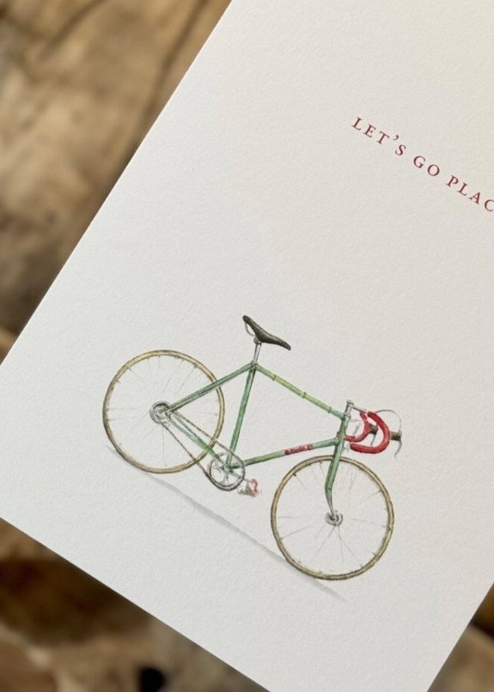 maison tribu Wenskaart Art All Season Let's Go Places Bicycle