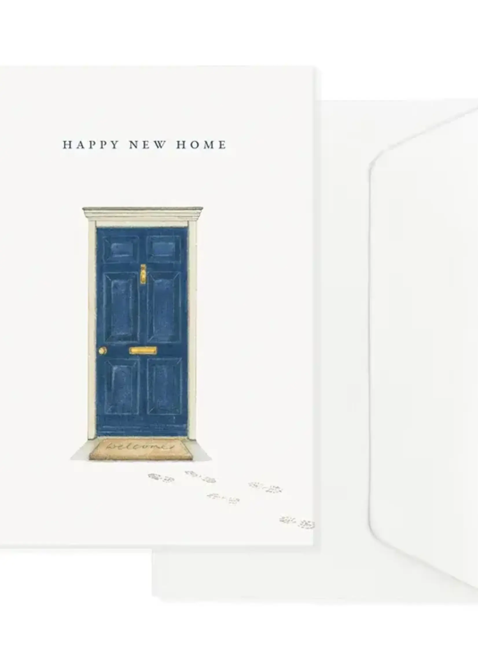 maison tribu Wenskaart Art All Season Happy New Home Blue Door