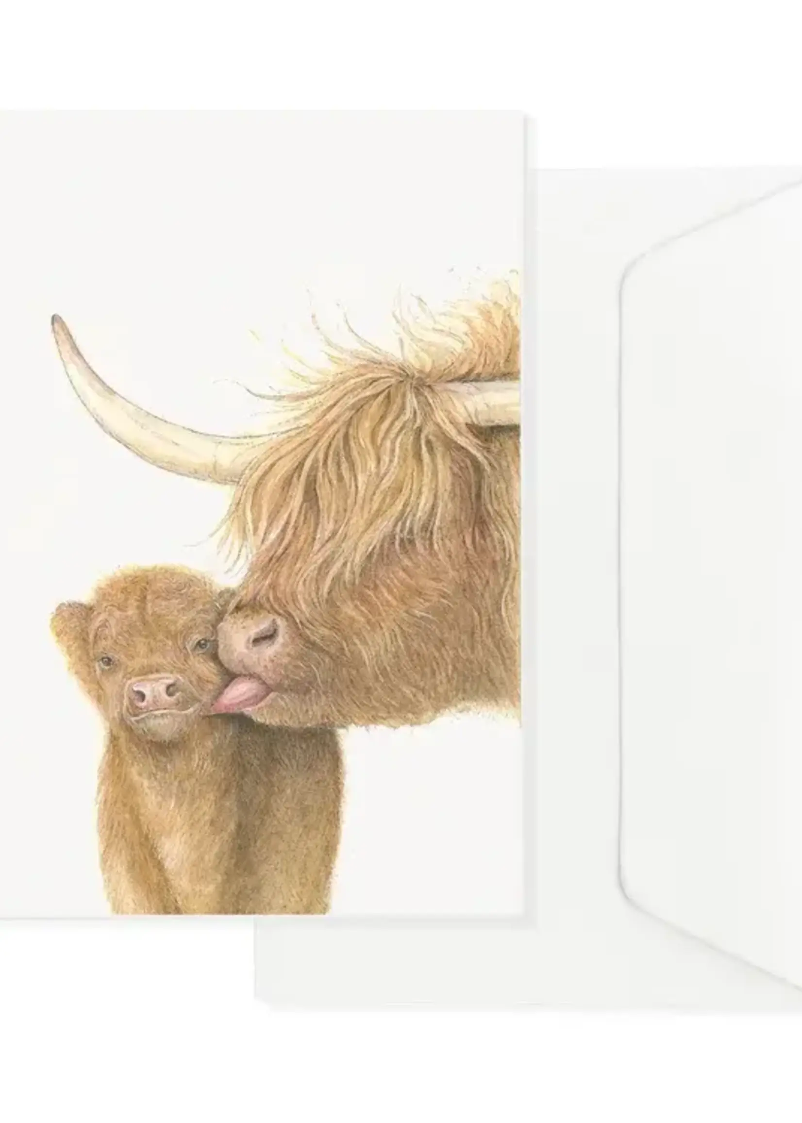 maison tribu Wenskaart Art All Season Smooching Highlander Cows