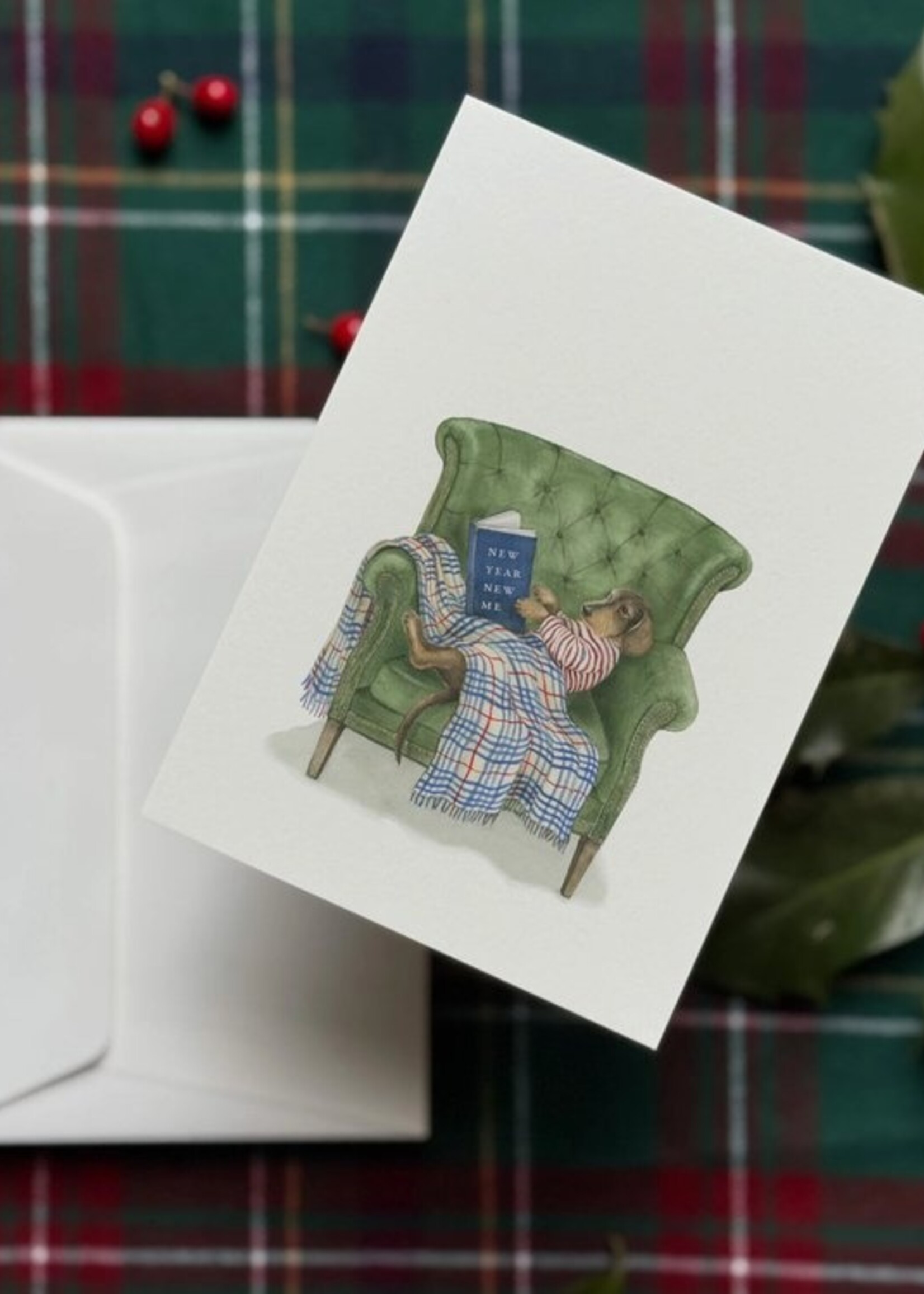 maison tribu Wenskaart Art All Season New Year, New Me Dachshund