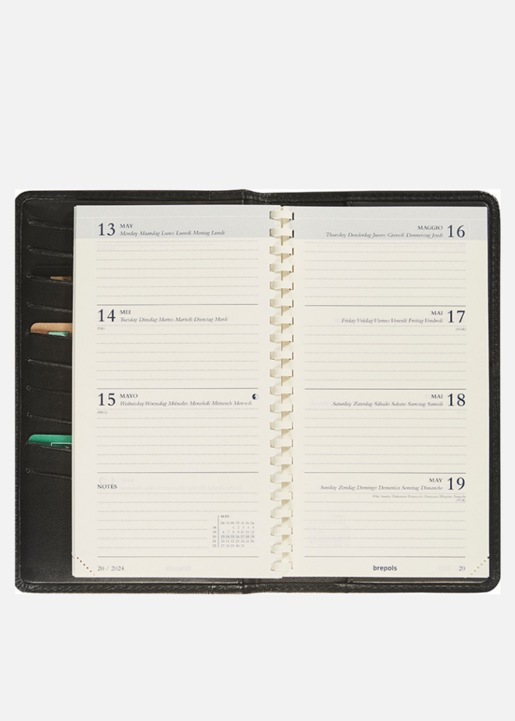 Brepols Agendahoes Mat Zwart Leer Urban Classic - Interplan