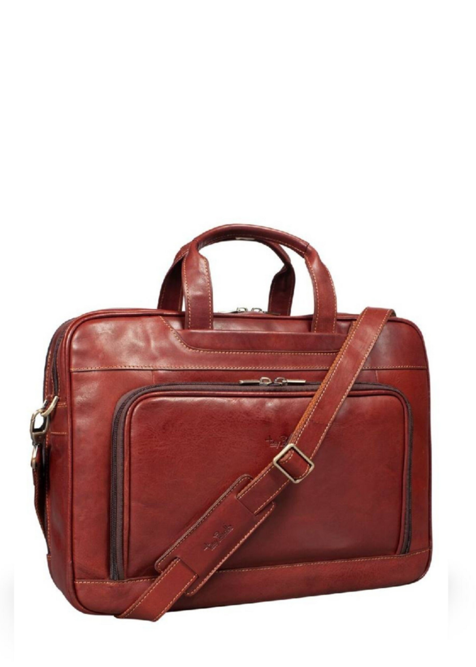 Tony Perotti Laptoptas 15" /3 + voorvak Vintage Brown