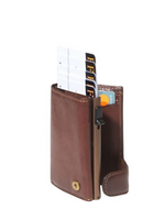 Tony Perotti Cardprotector Mini Wallet met voorvak Vintage Brown