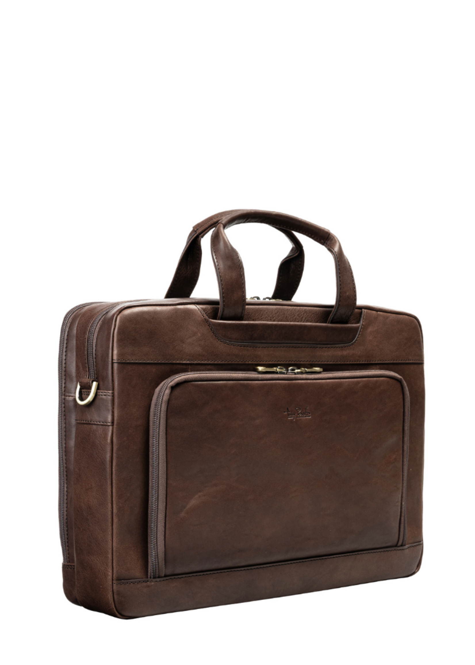 Tony Perotti Laptoptas 15" /2 + voorvak Dark Brown