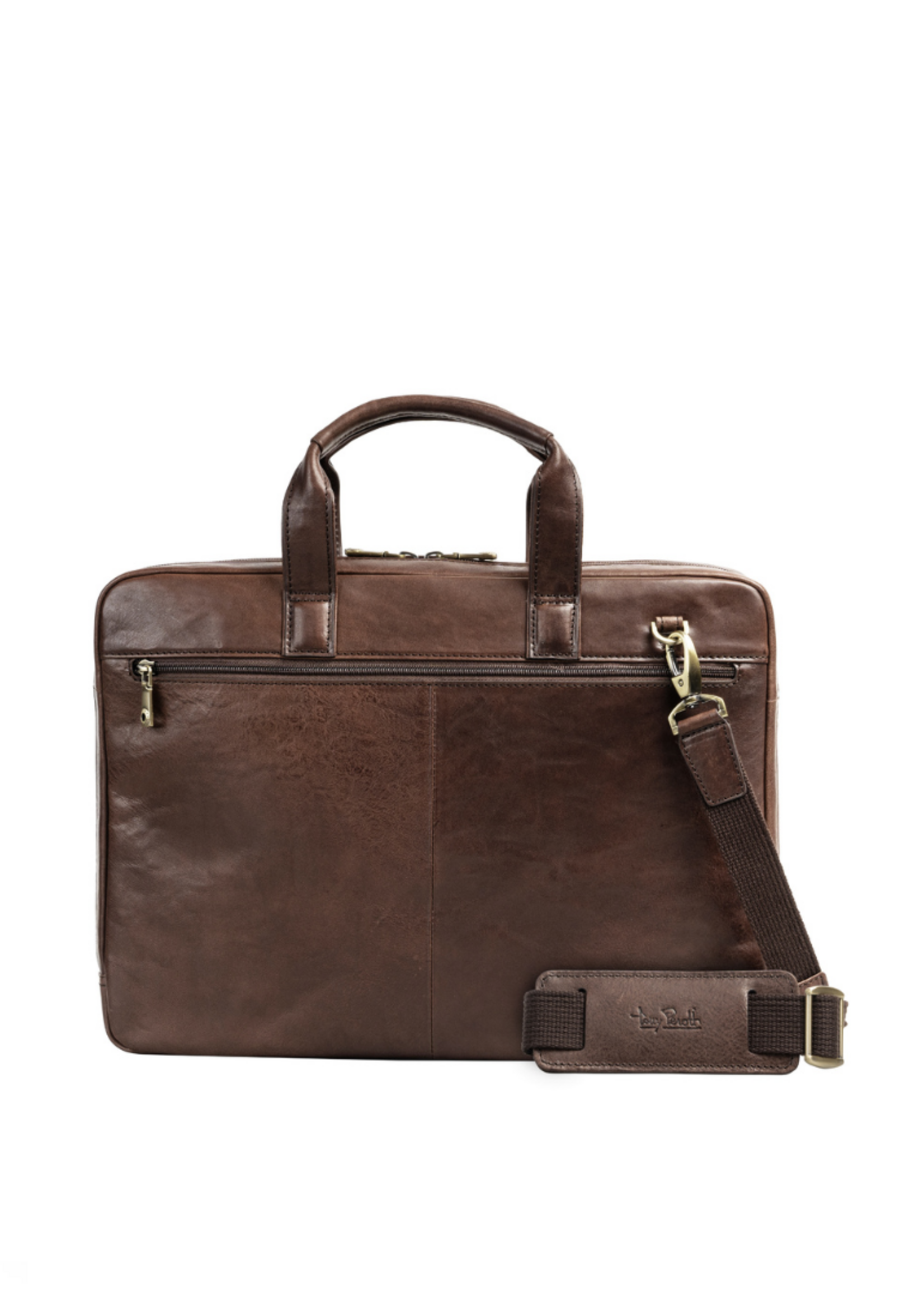 Tony Perotti Laptoptas 15" + Voorvak Dark Brown/Green