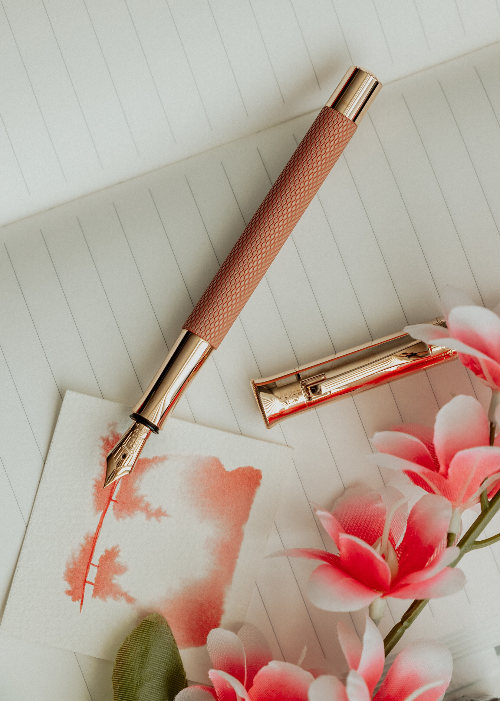 Graf von Faber-Castell Classic Guilloche Rosé Blush Vulpen