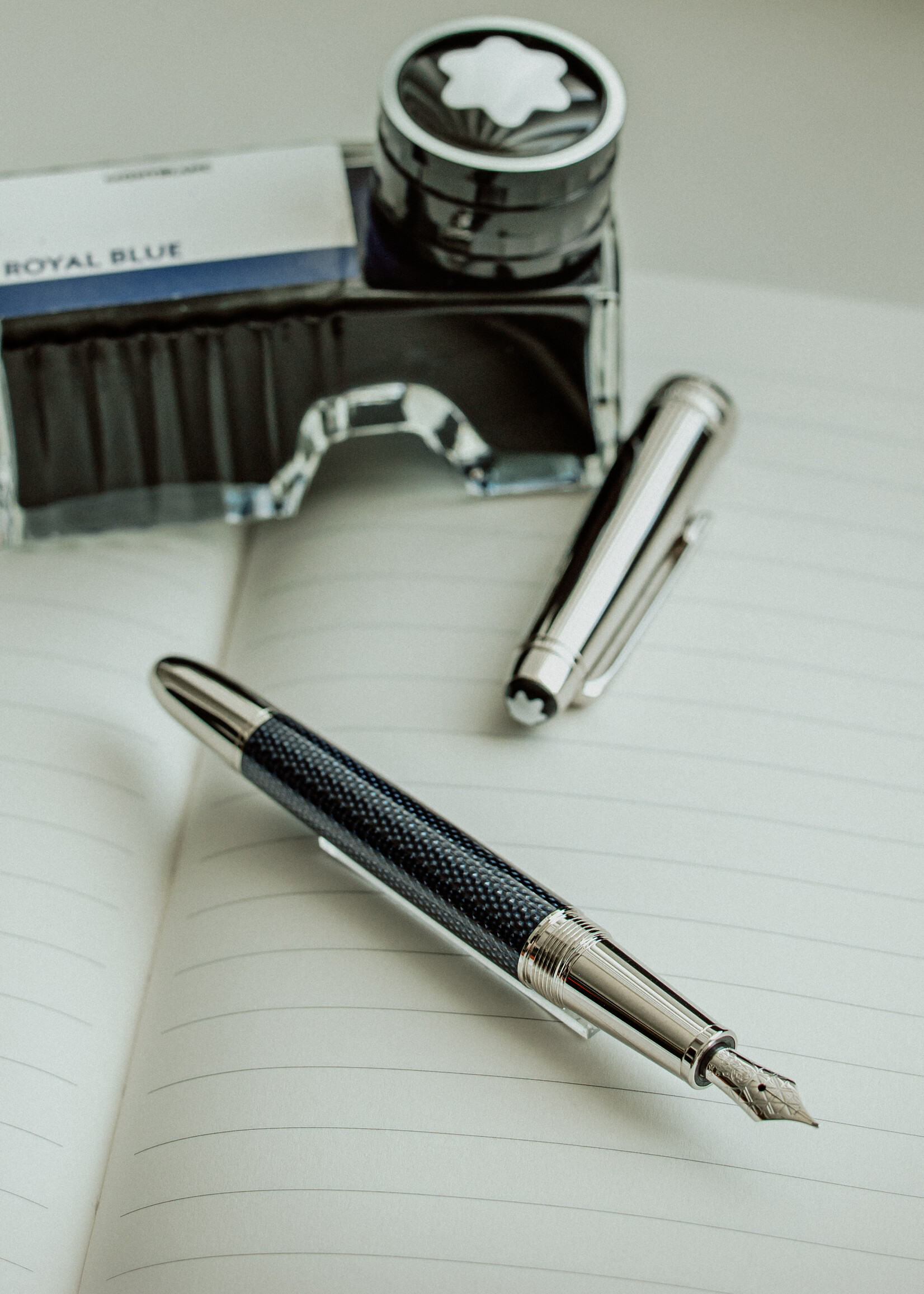 Montblanc Meisterstück 145 Solitaire Blue Hour Classic Doué F - Fijn 0.50 mm