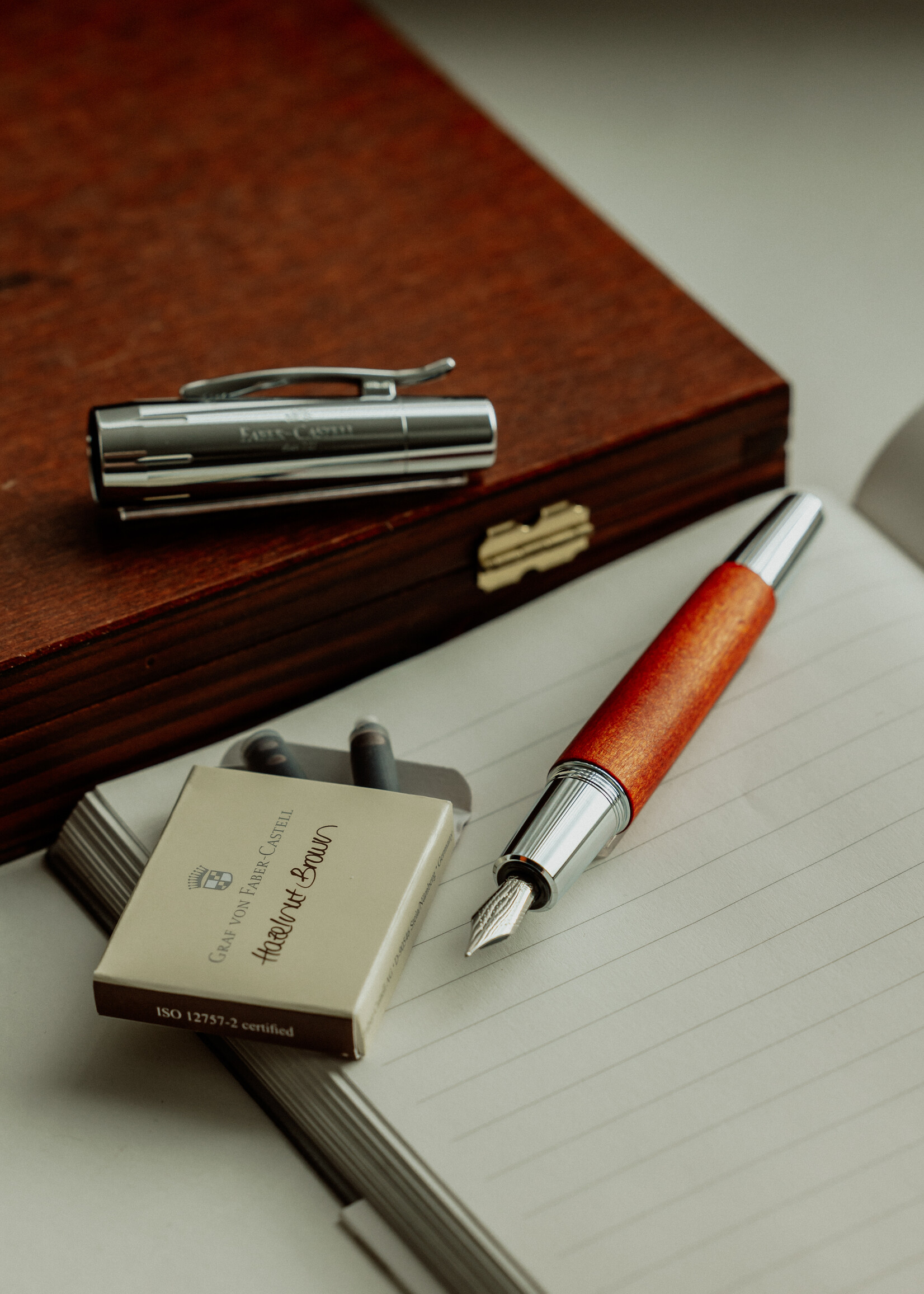 Faber-Castell E-Motion Pearwood Brown Vulpen