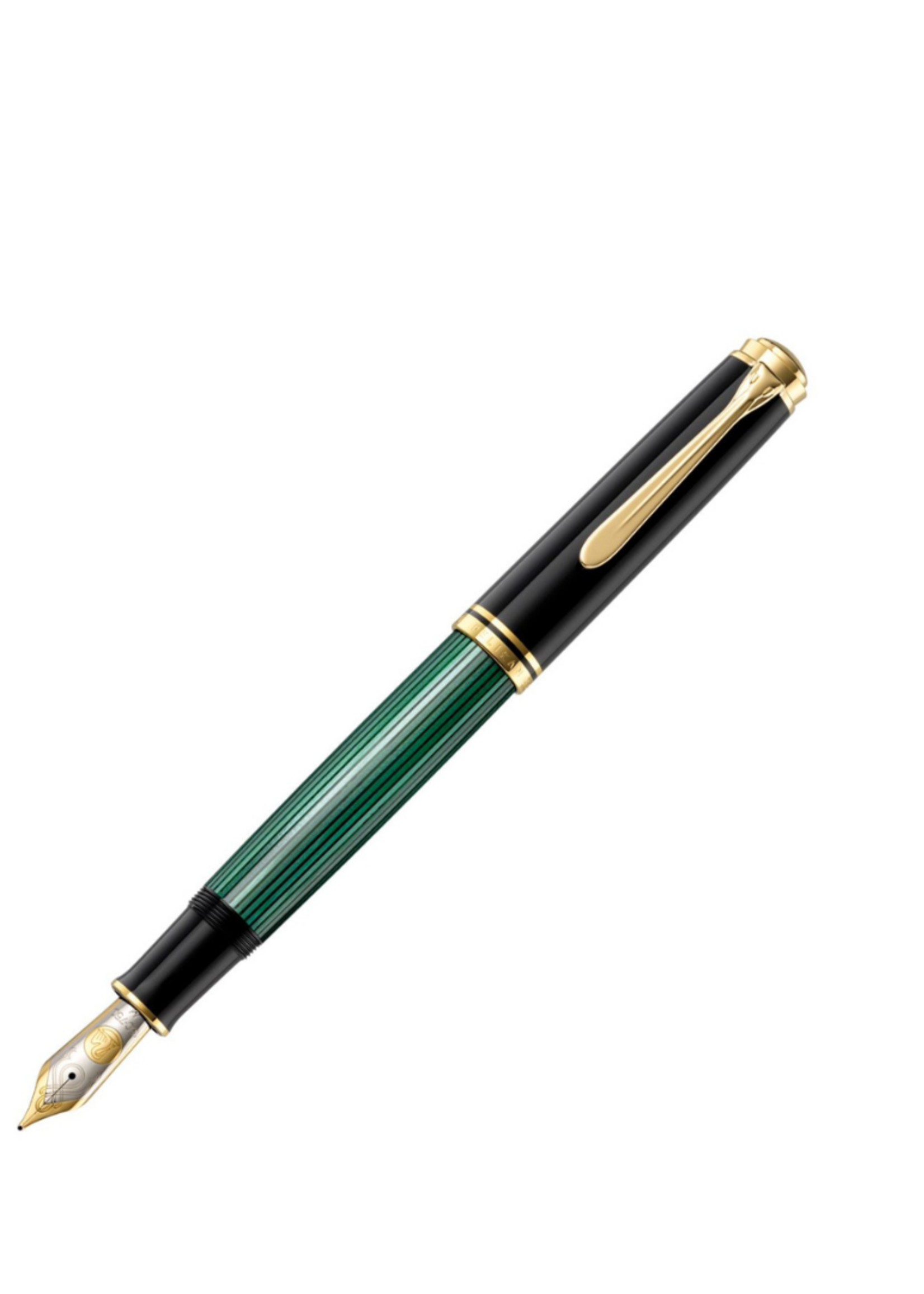Pelikan Souverän M1000  Black/Green 18K Vulpen 18K EF - Extra Fijn